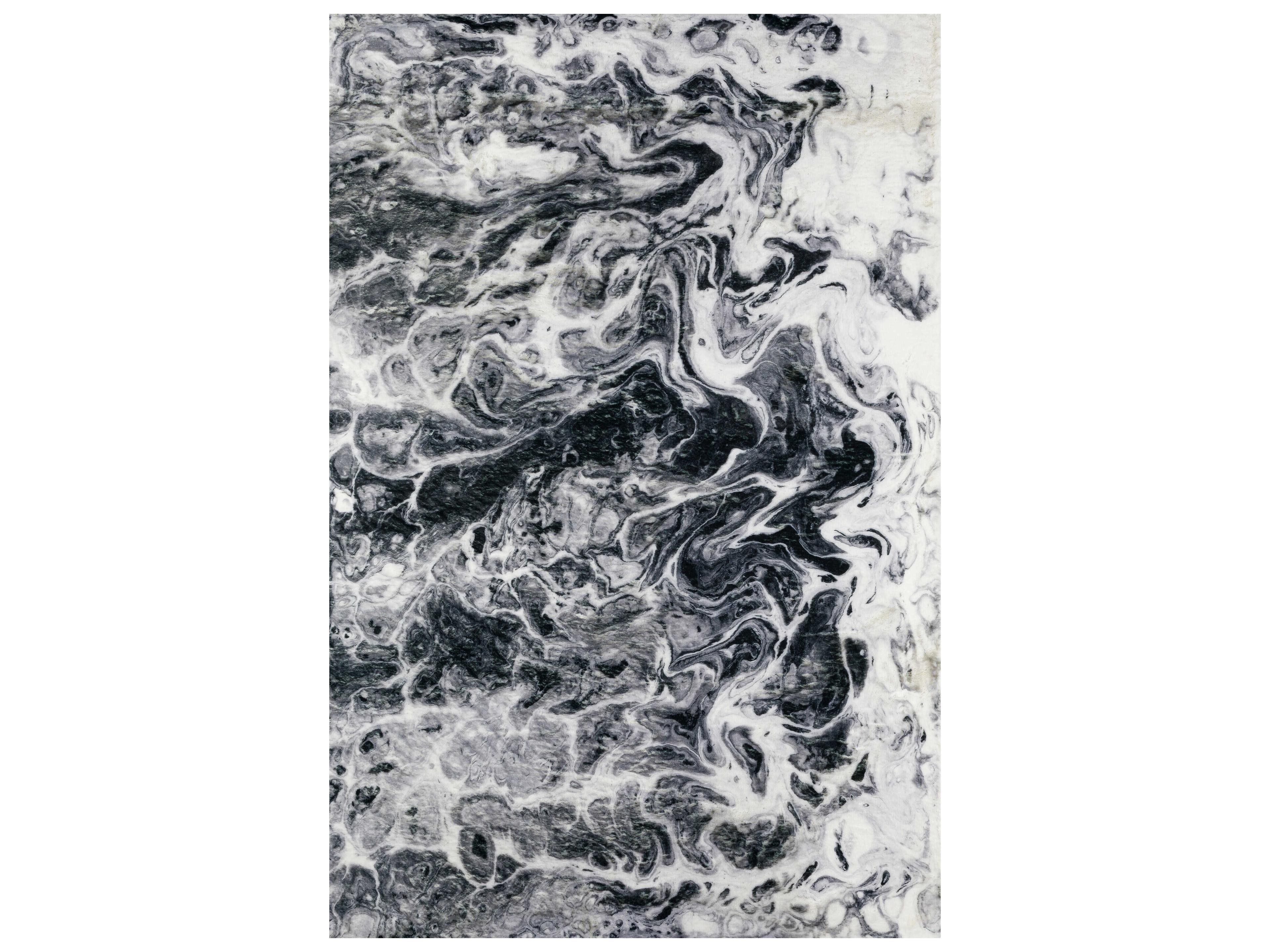 Kikiamo KK14 Marble Area Rug Faux Fur Shag