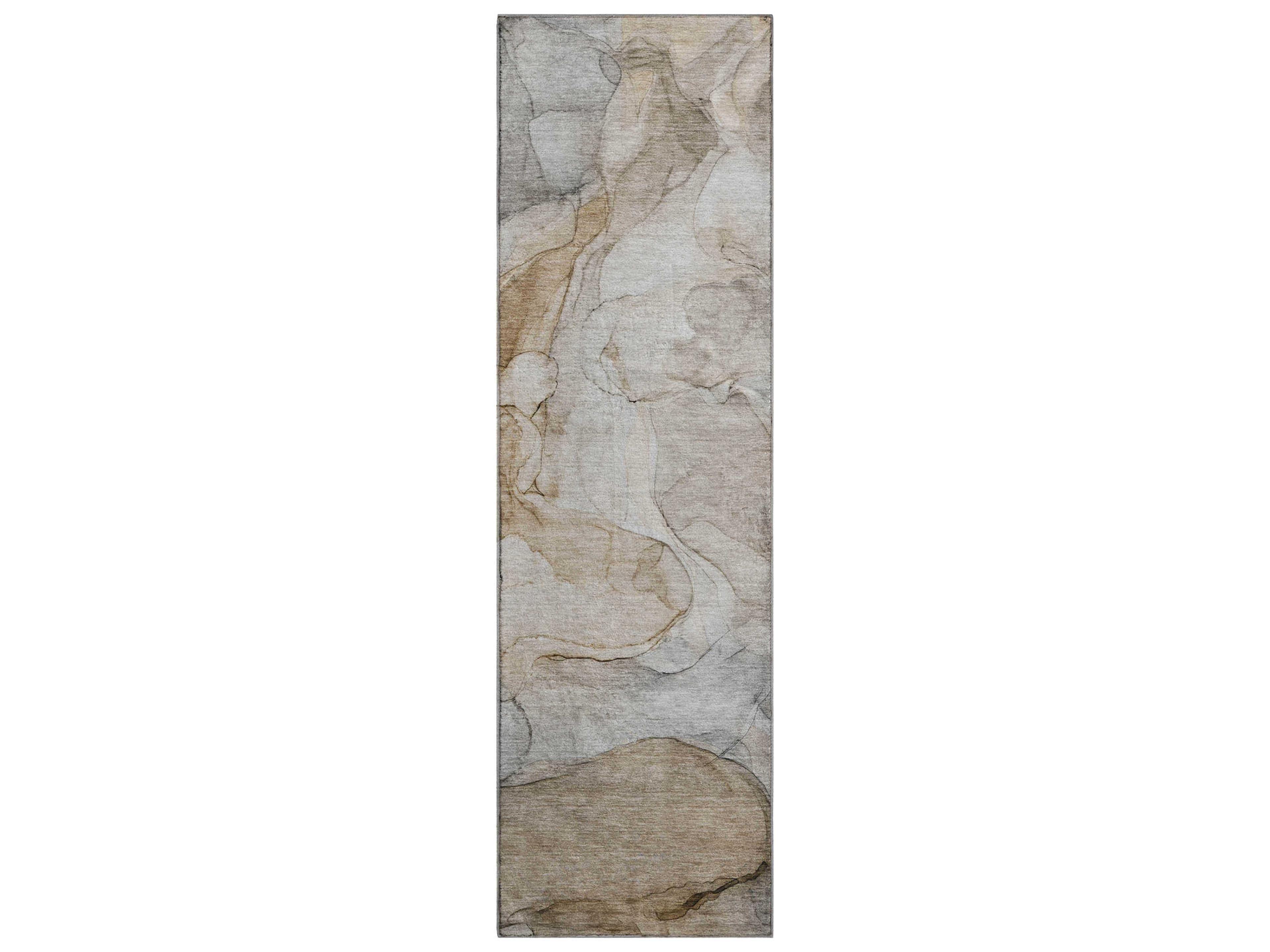 Odyssey OY8 Brown Area Rug Abstract Washable