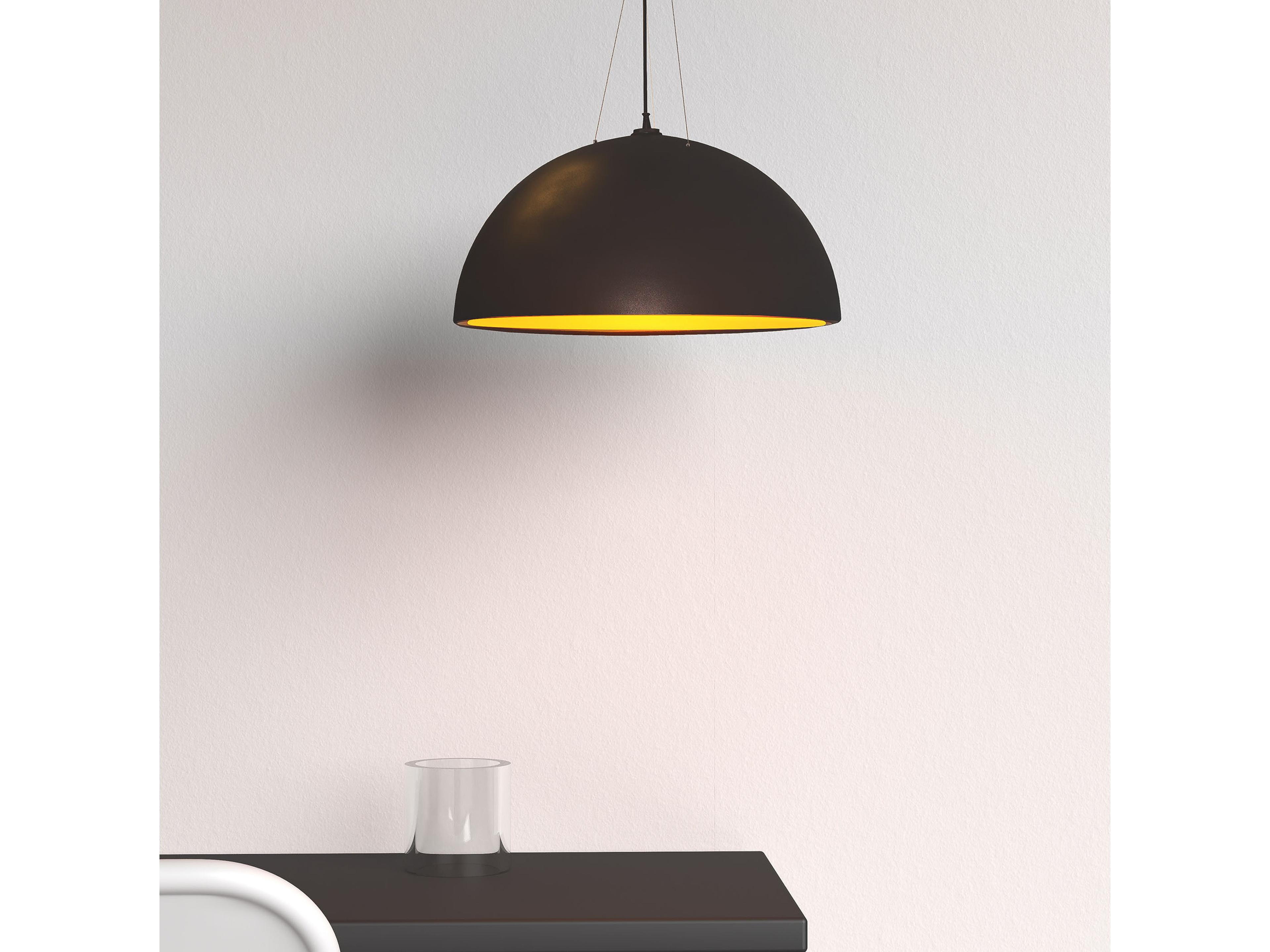 Dainolite Dome 3-Light Black Gold Pendant