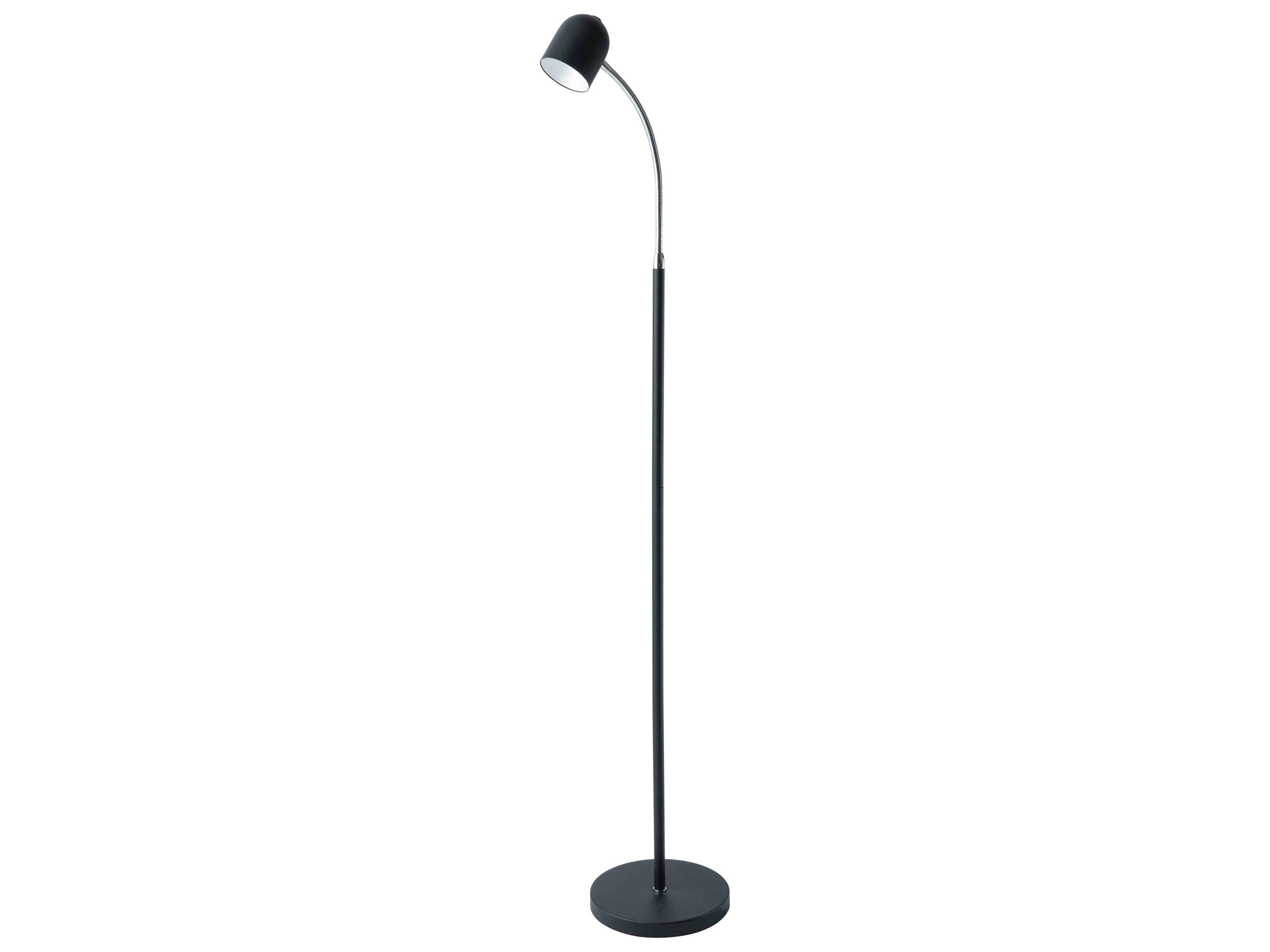 Satin Black Polished Chrome Floor Lamp