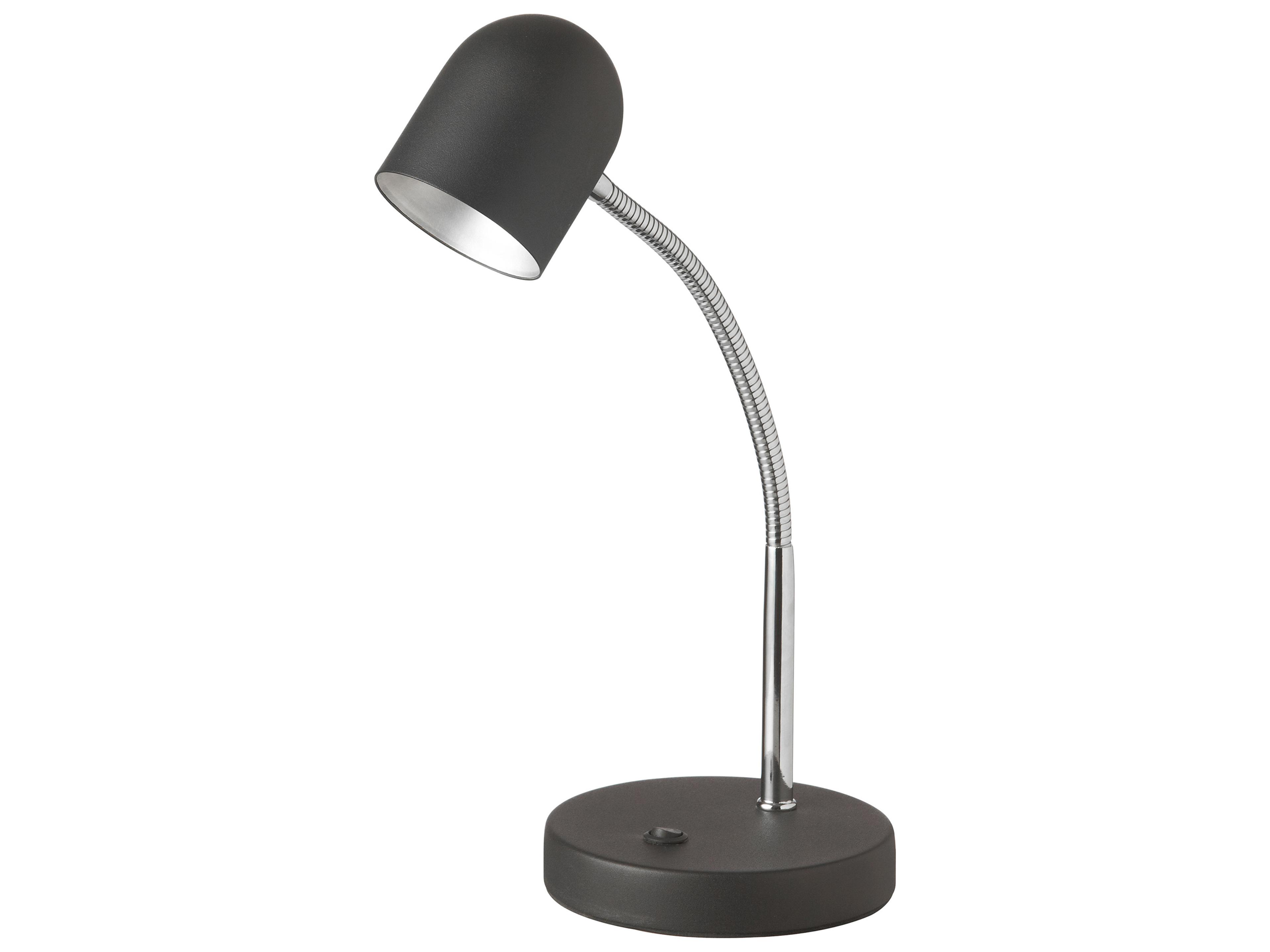 Satin Black Polished Chrome Desk Lamp