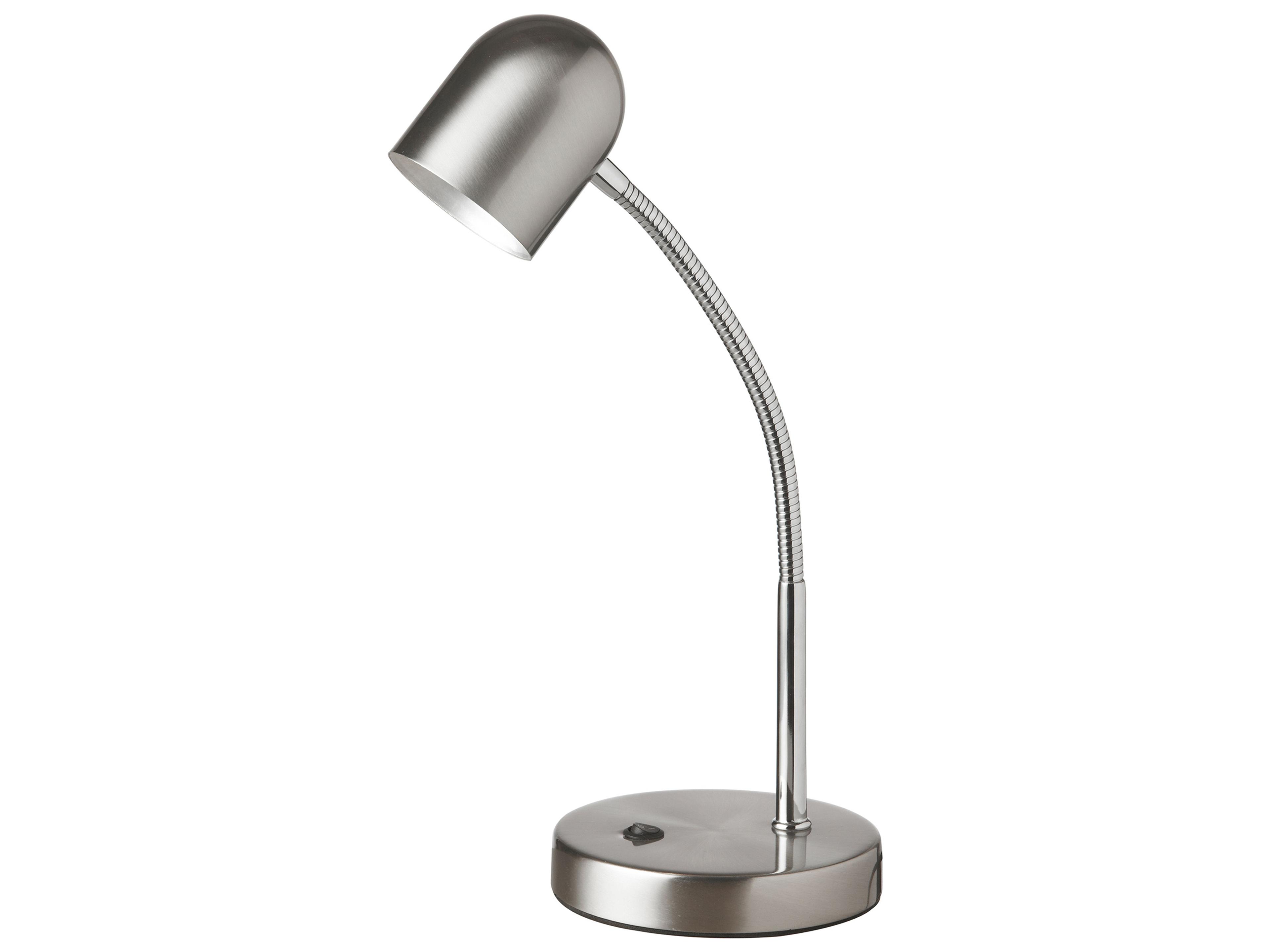 Satin Chrome Polished Silver Desk Lamp