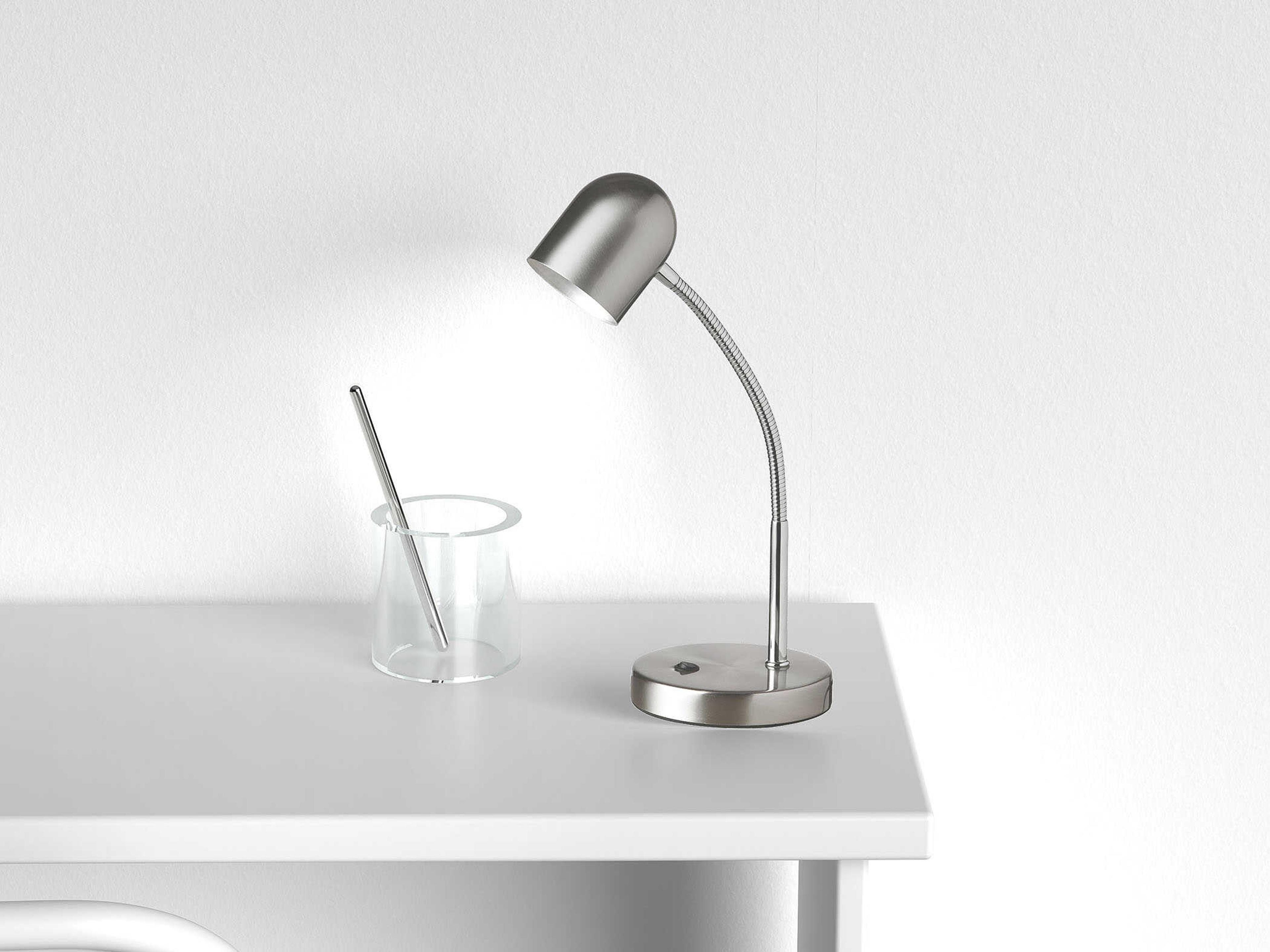 Dainolite Satin Chrome Polished Silver Desk Lamp