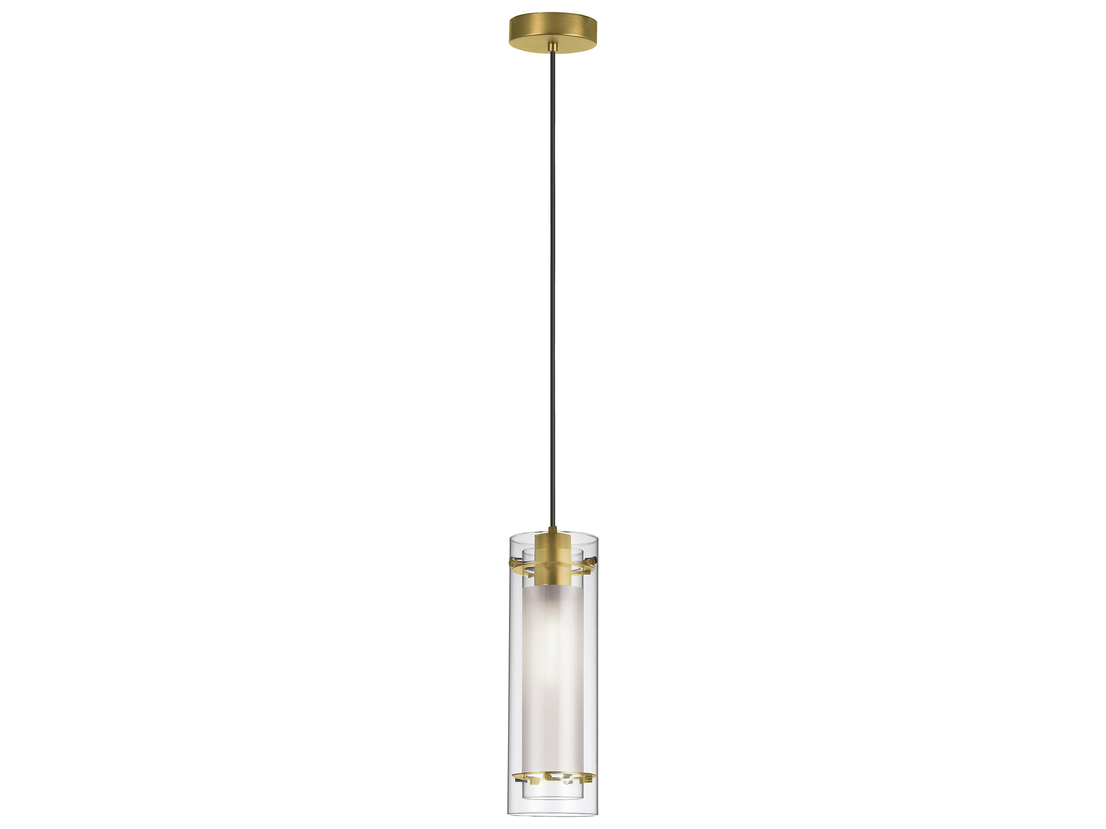 Pasha 1-Light Aged Brass Cylinder Mini Pendant