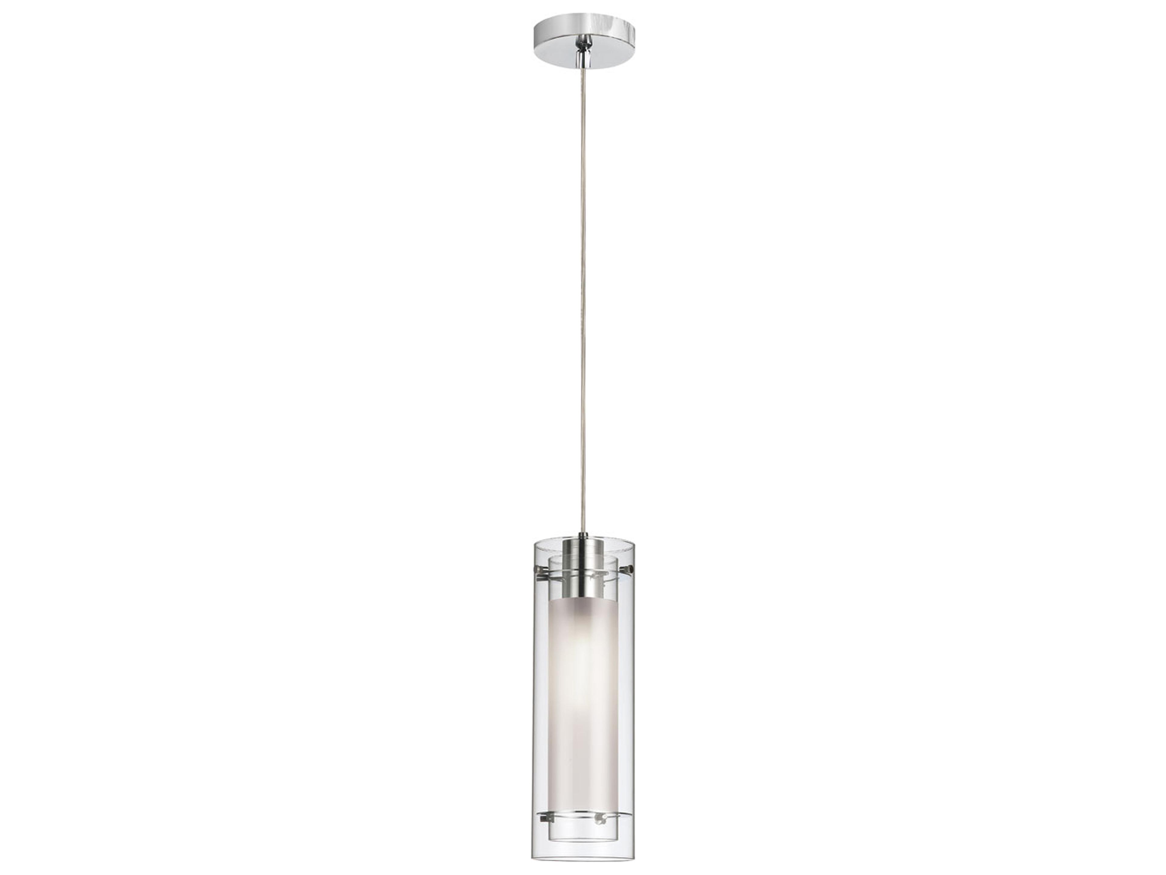Pasha 1-Light Polished Chrome Cylinder Mini Pendant