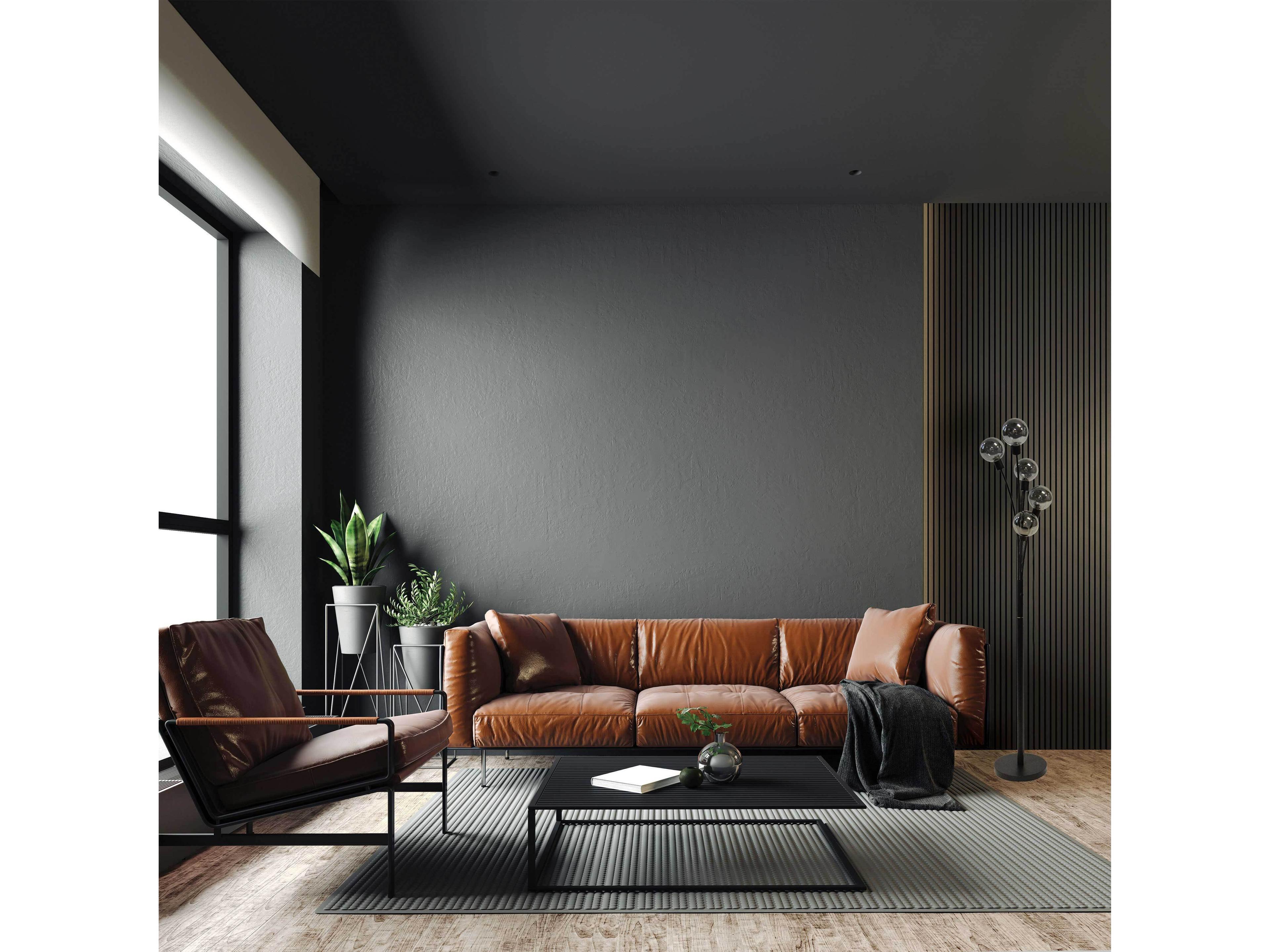 Dainolite Budding Branch Black Smoke Glass Floor Lamp