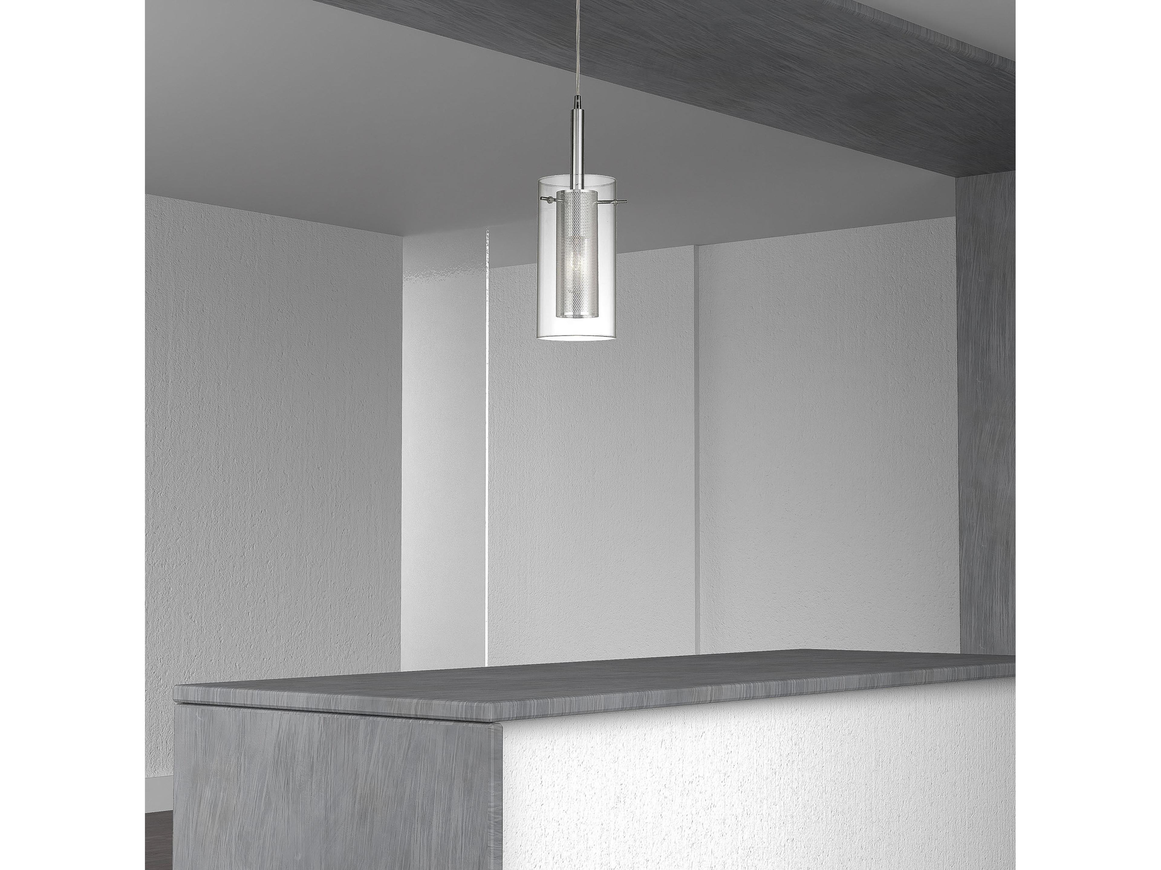 Dainolite Percy 1-Light Polished Chrome Cylinder Mini Pendant