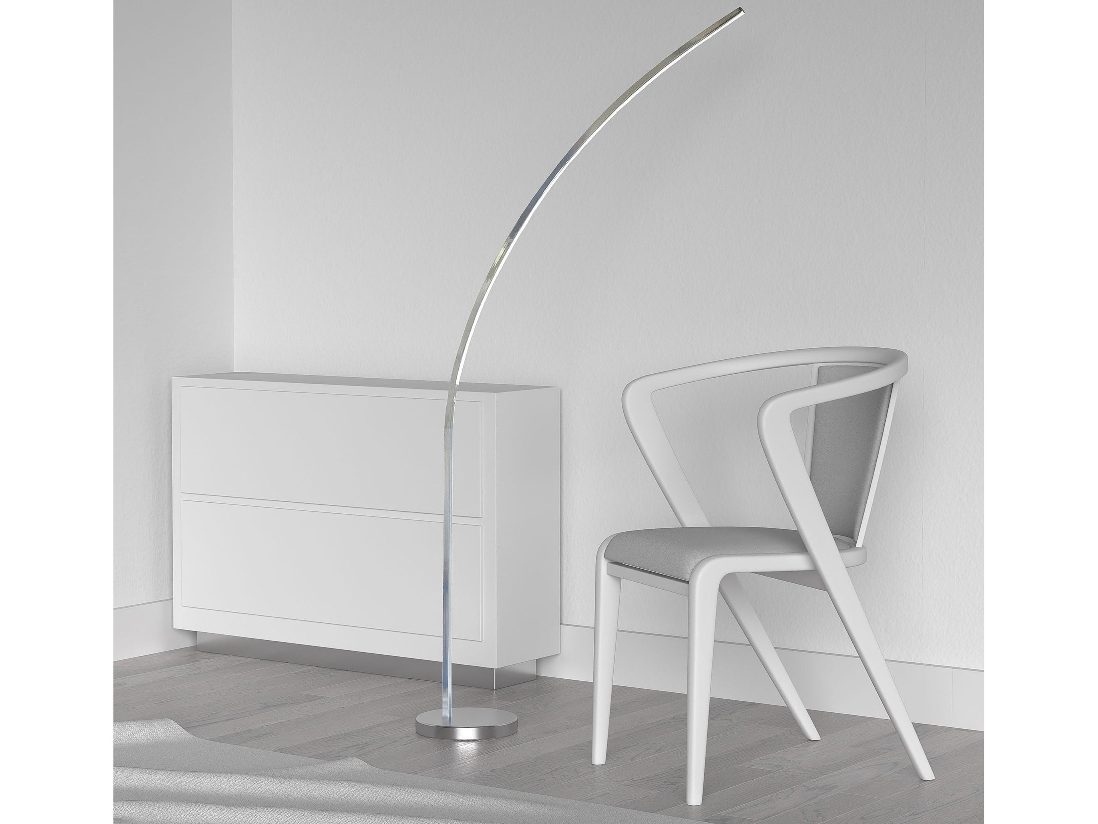 Dainolite Gentle Bend Polished Chrome Floor Lamp