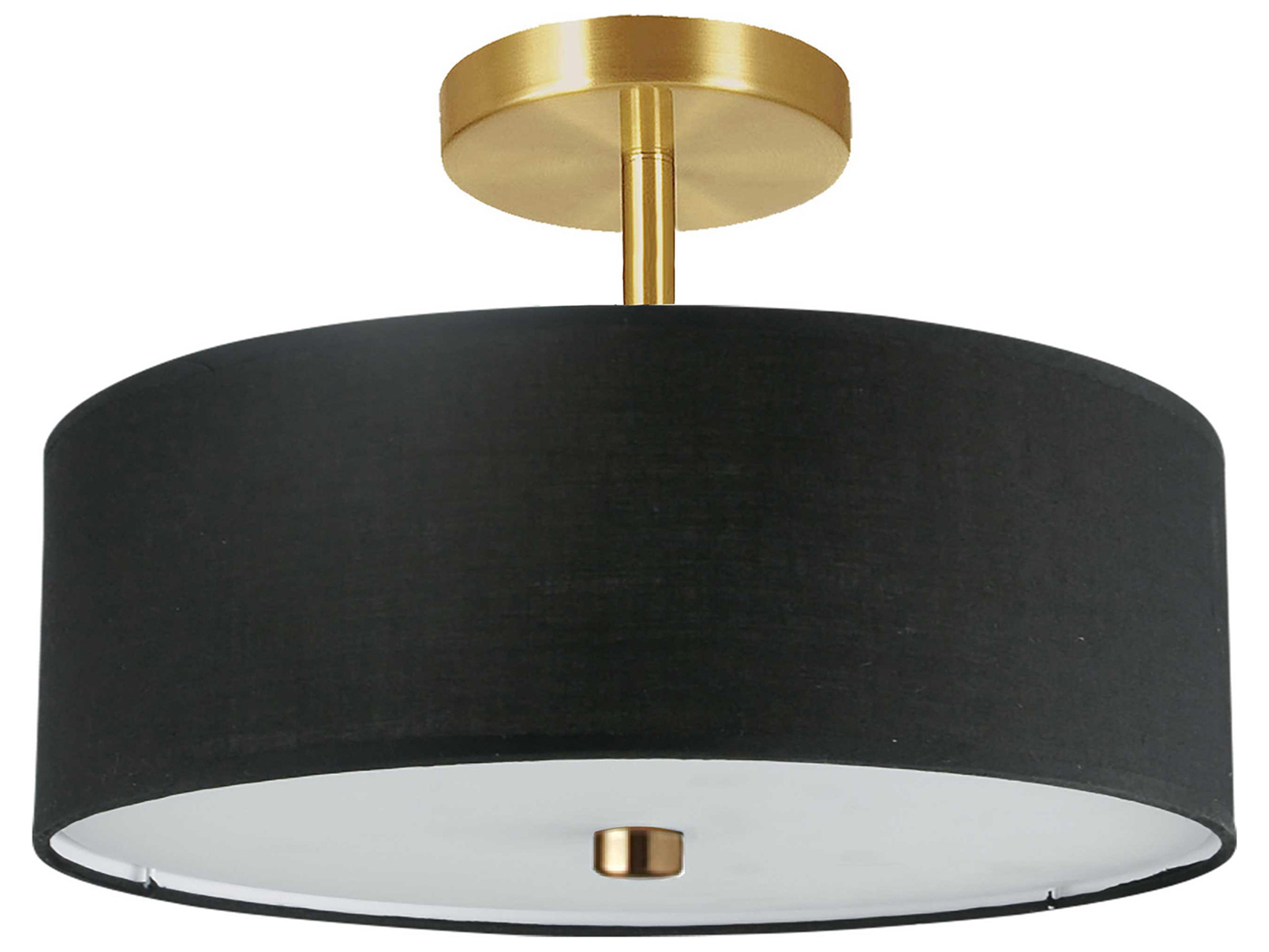 Everly Semi-Flush Mount Ceiling Light Aged Brass and Black