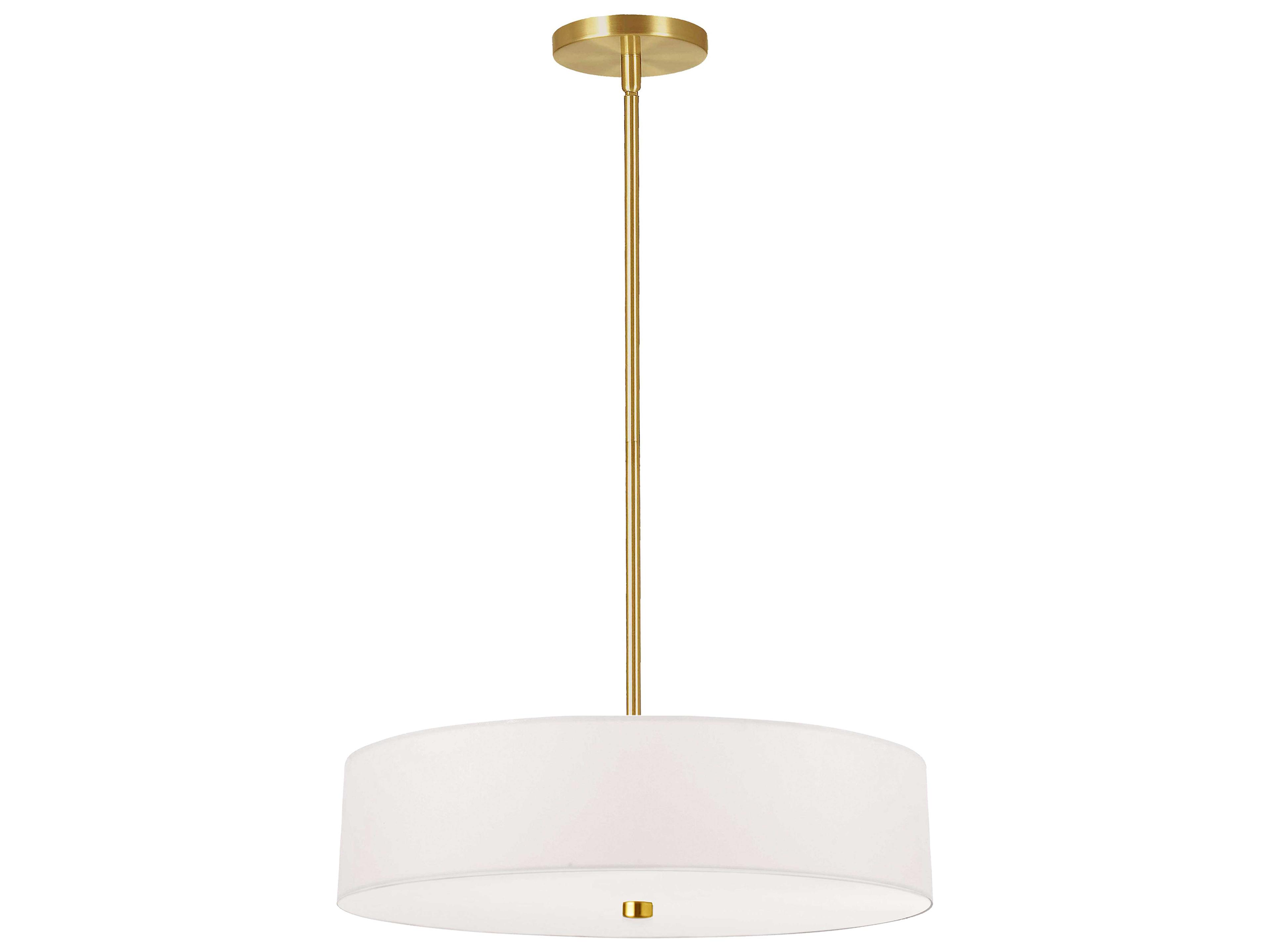 Everly 4-Light White Aged Brass Drum Pendant