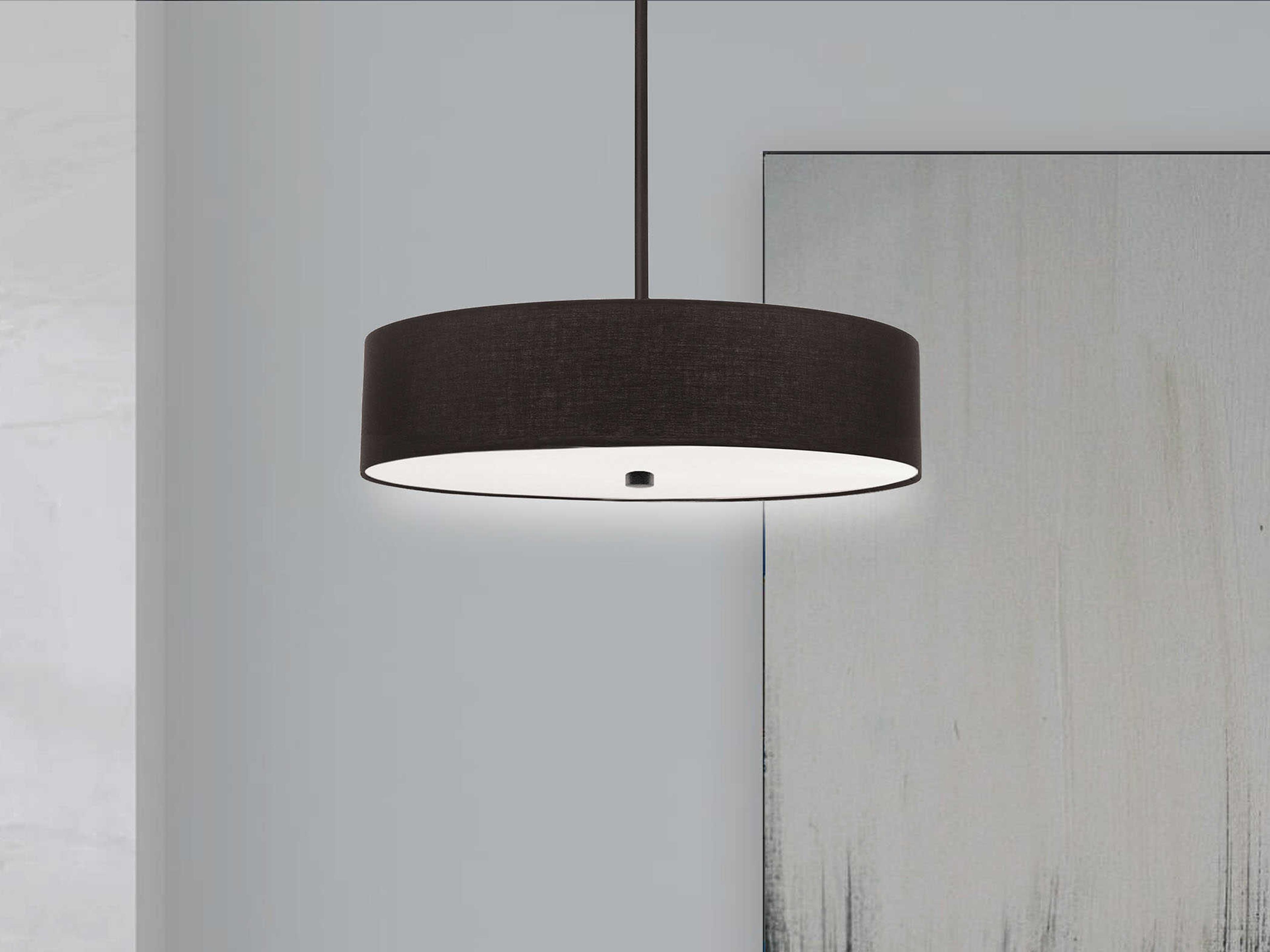 Dainolite Everly 4-Light Matte Black Drum Pendant