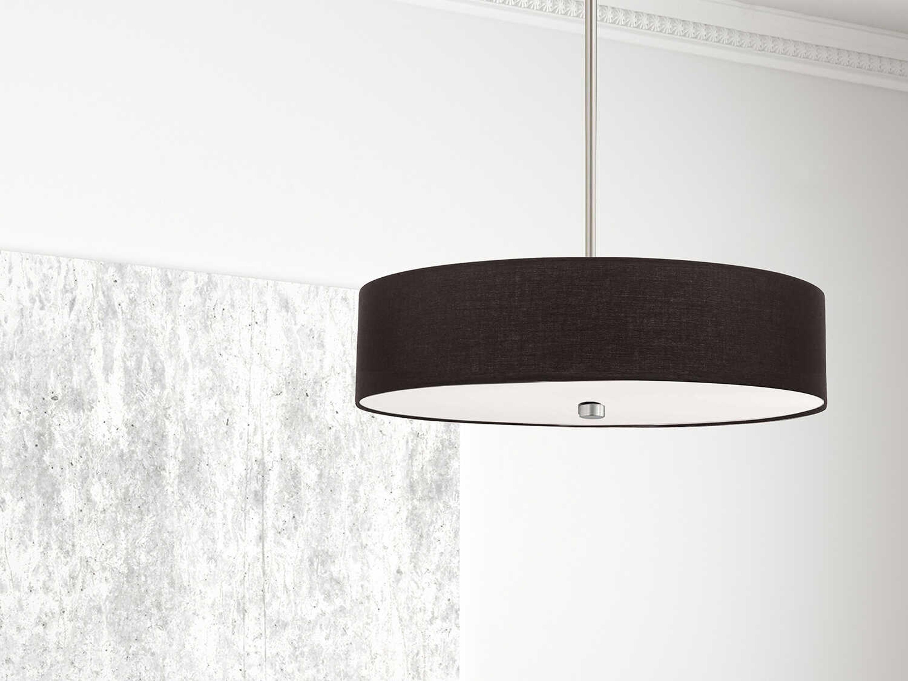 Dainolite Everly 4-Light Black Satin Chrome Drum Pendant