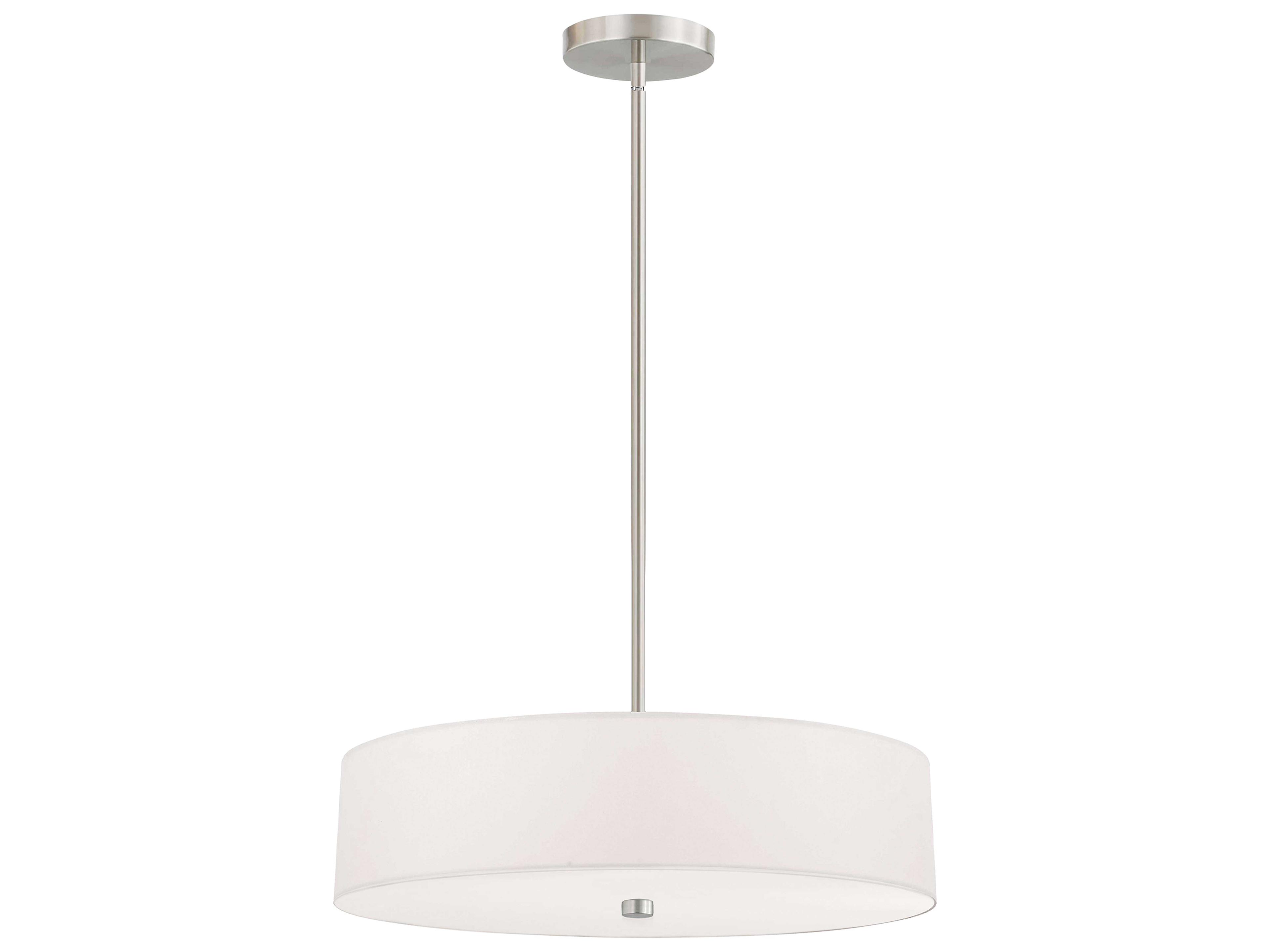 Everly 4-Light White Satin Chrome Drum Pendant