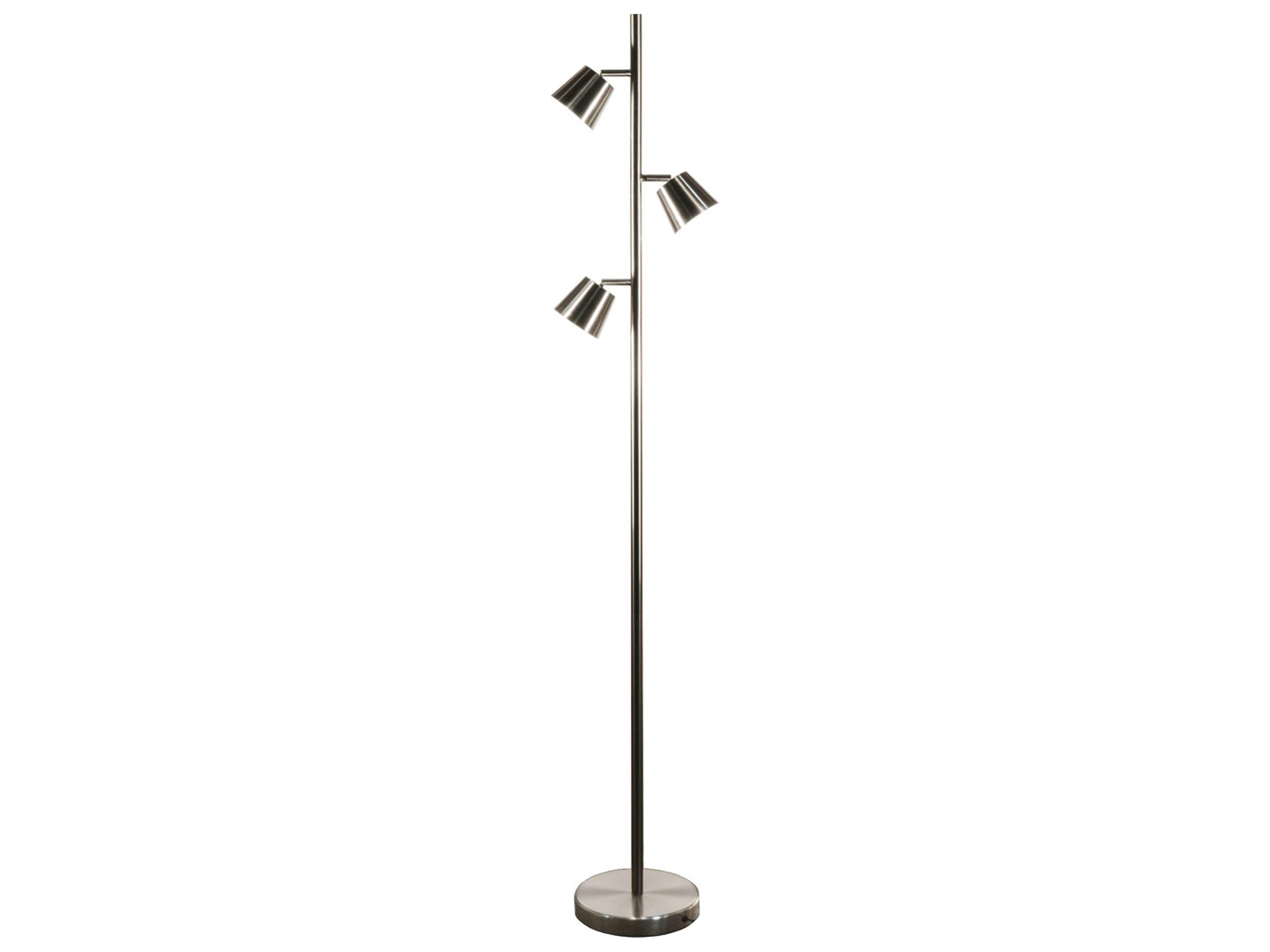Modern Satin Chrome Floor Lamp