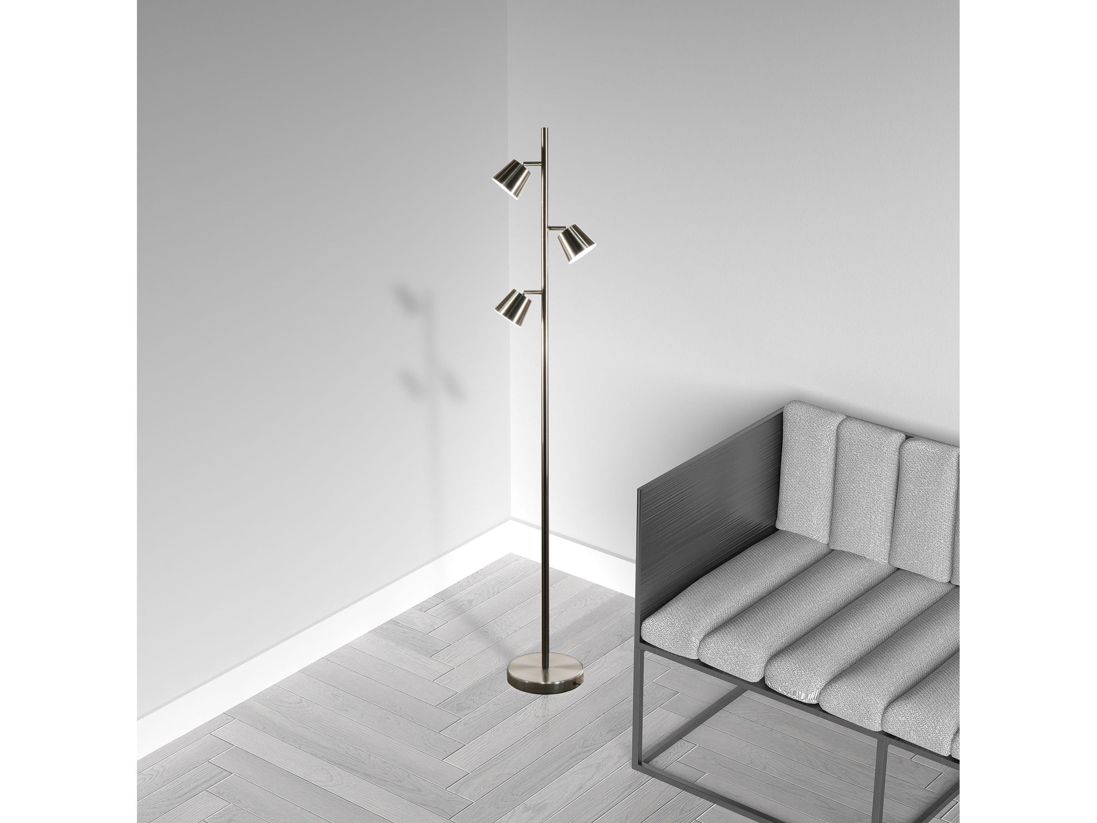 Dainolite Modern Satin Chrome Floor Lamp