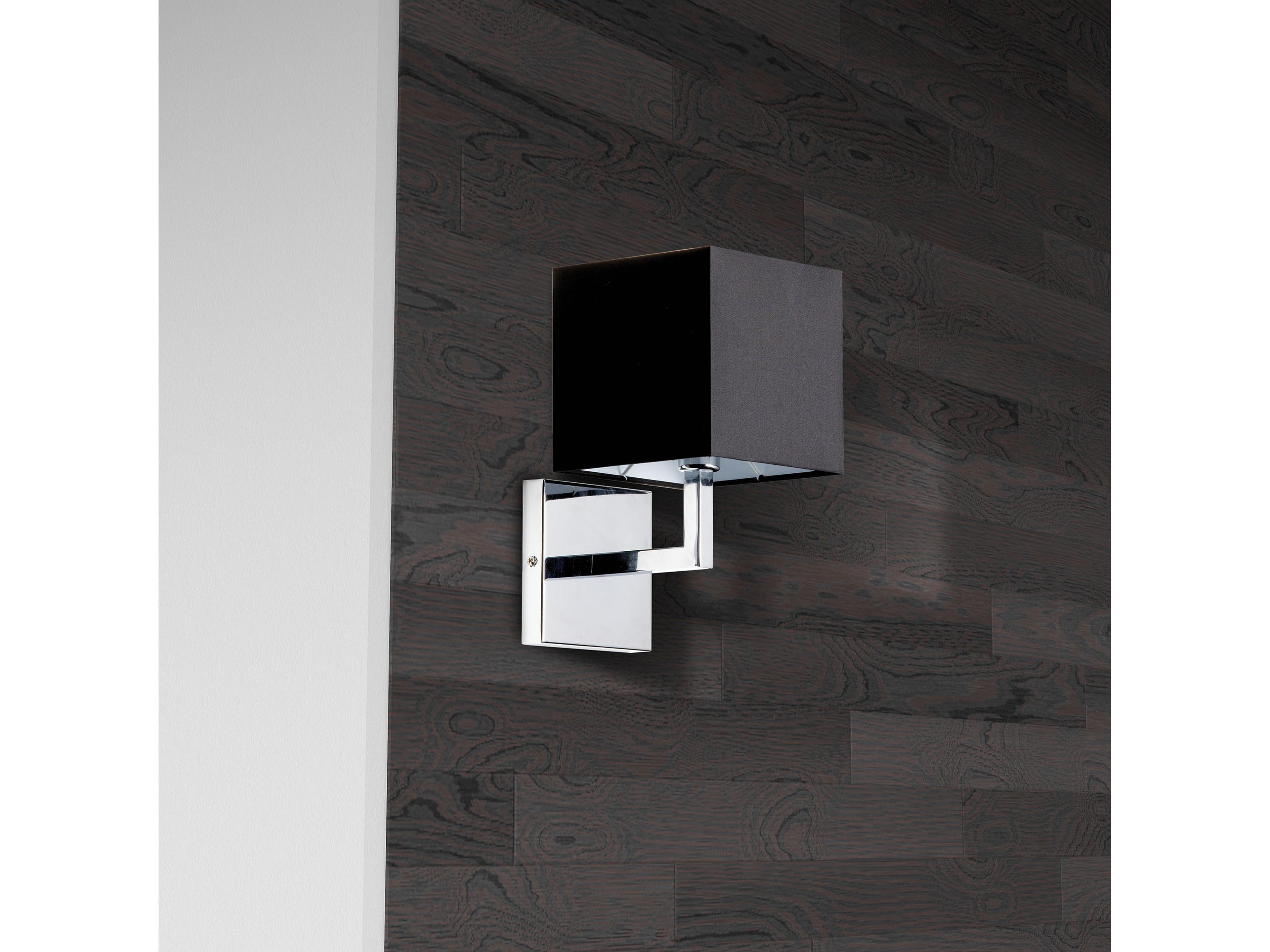 Dainolite Lucas 1-Light Polished Chrome Black Wall Sconce
