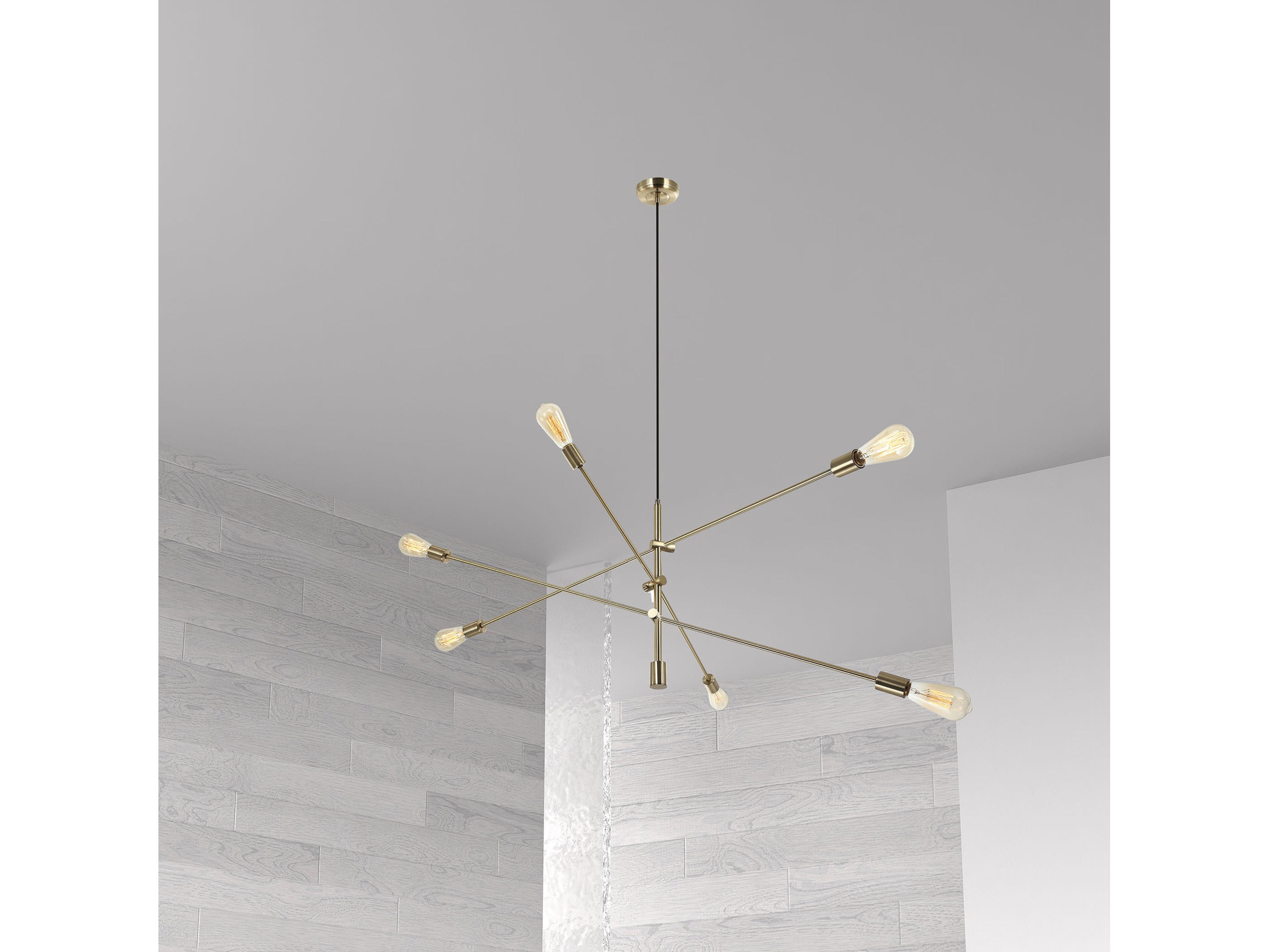 Dainolite Alexa 6-Light Aged Brass Sputnik Pendant