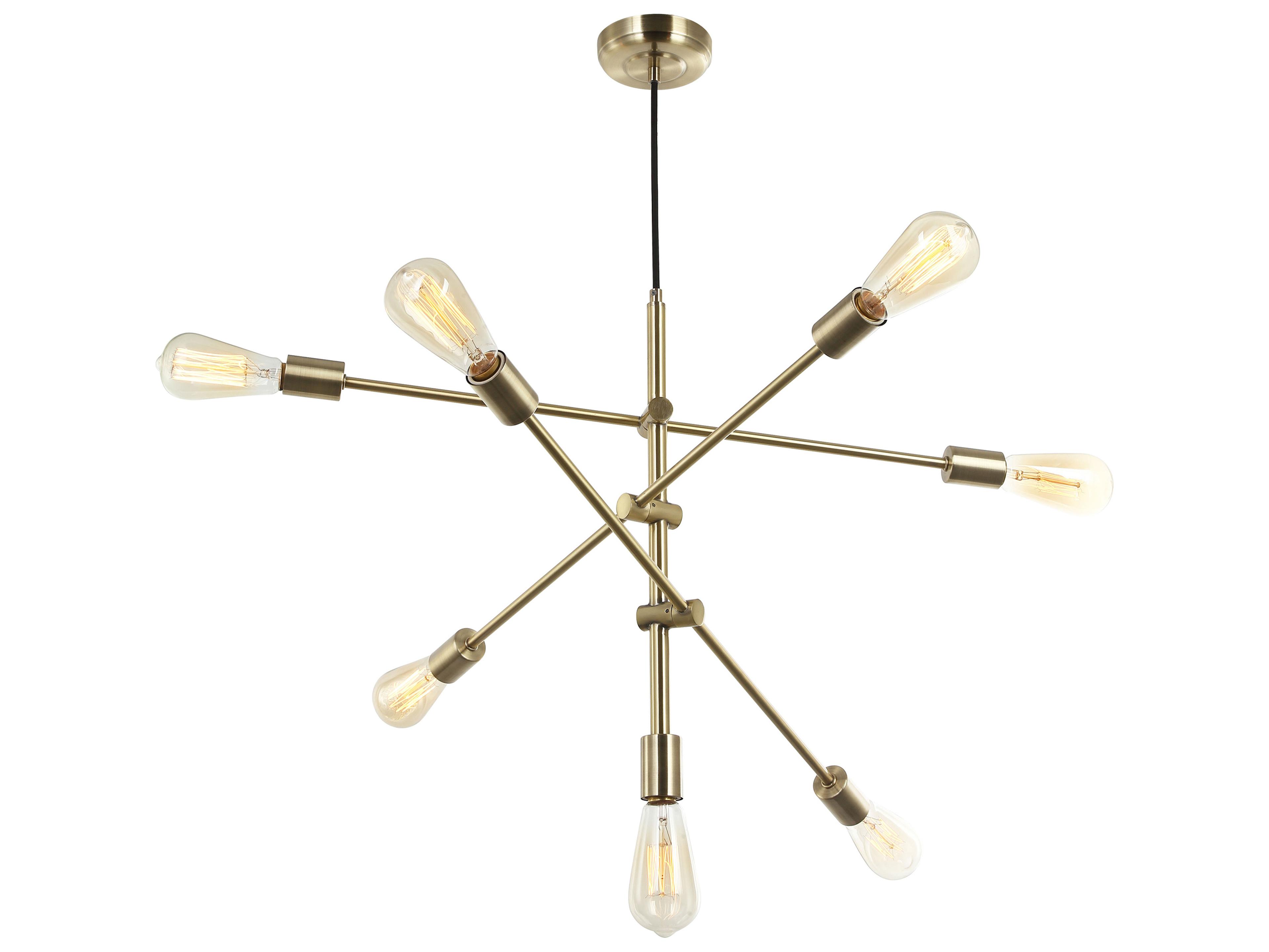 Alexa 7-Light Aged Brass Sputnik Pendant