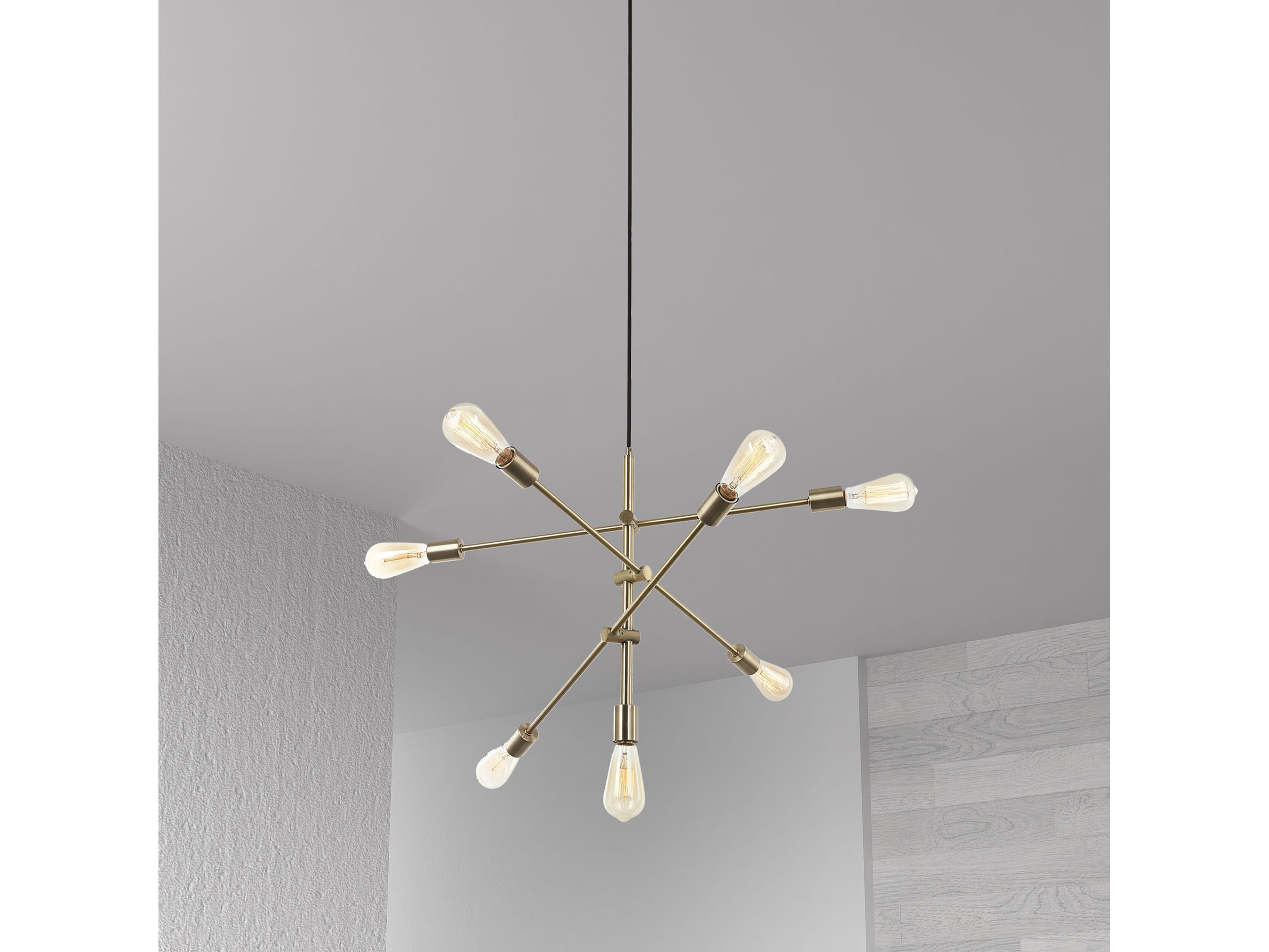 Dainolite Alexa 7-Light Aged Brass Sputnik Pendant