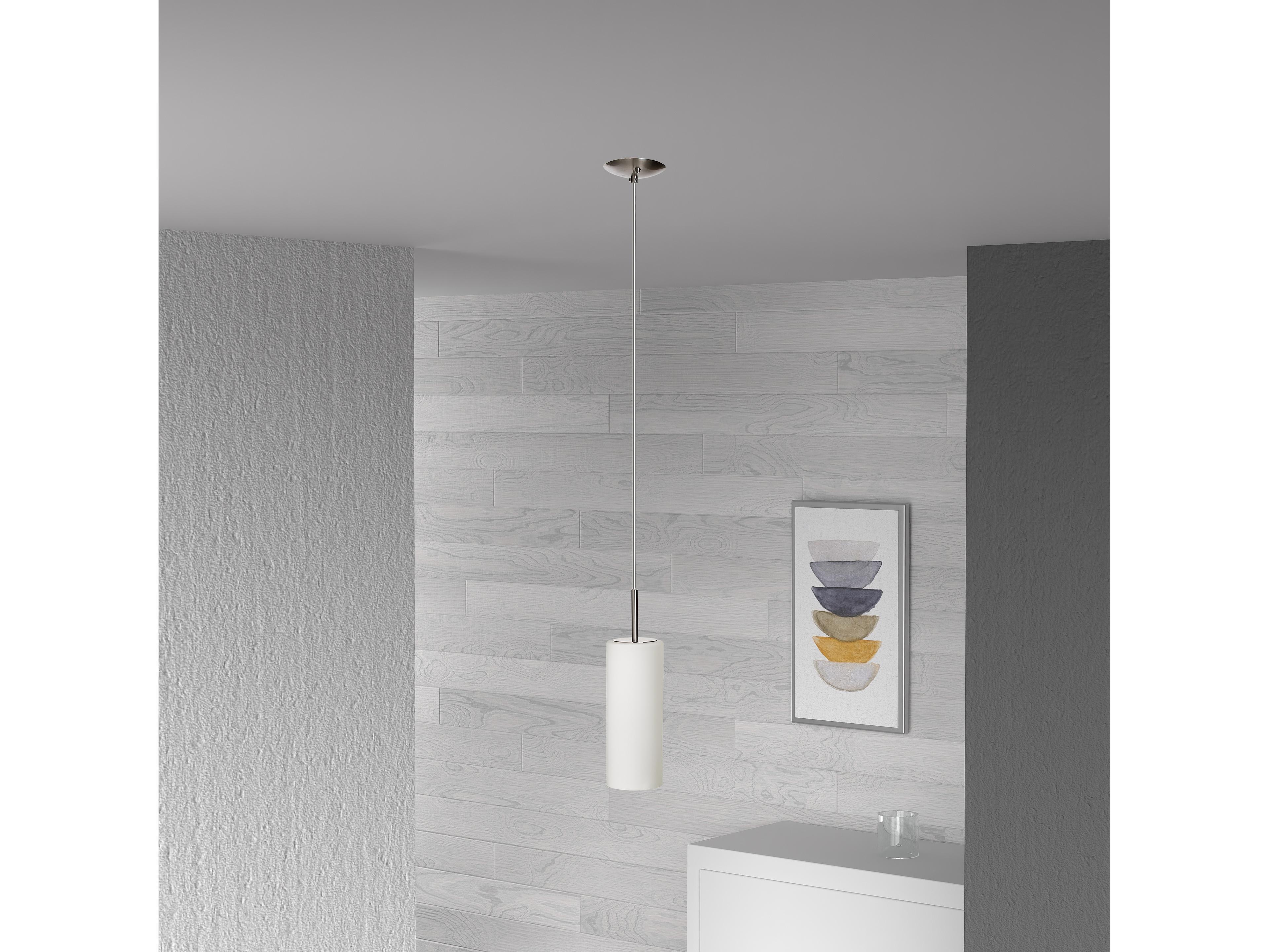 Dainolite Paza 1-Light Satin Chrome Cylinder Mini Pendant