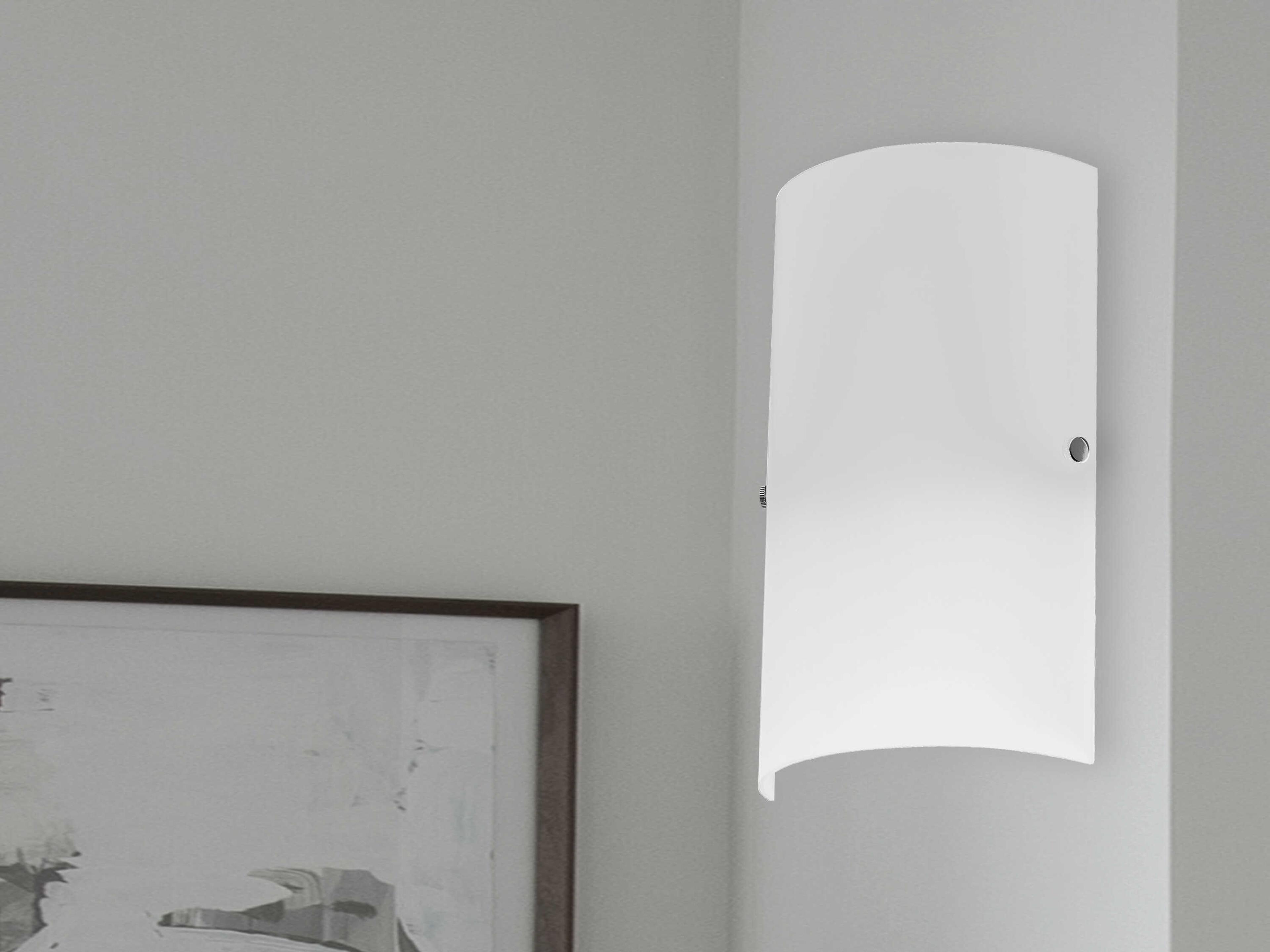 Dainolite Paza 1-Light Satin Chrome White Wall Sconce