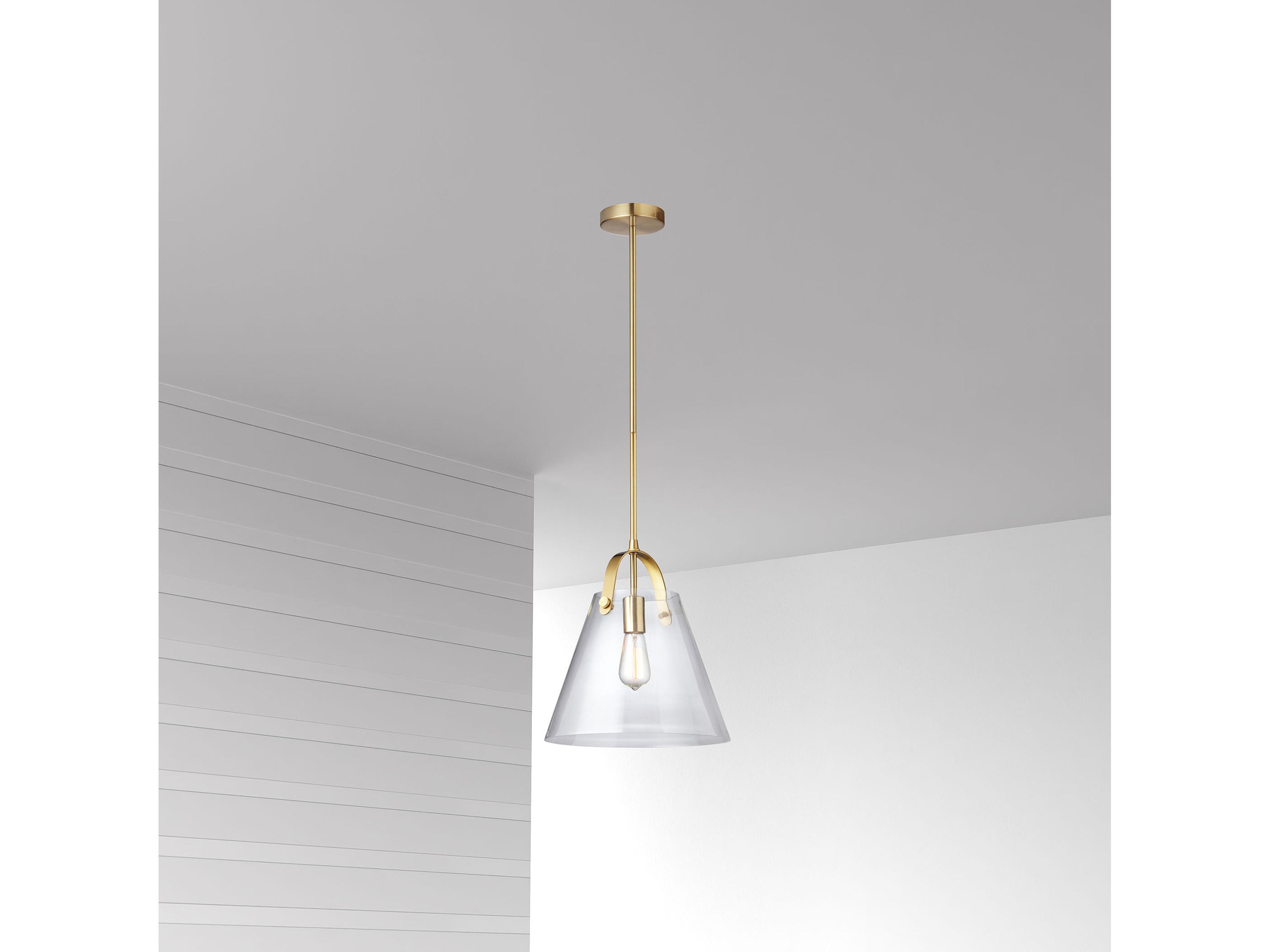 Dainolite Polly 1-Light Aged Brass Drum Pendant