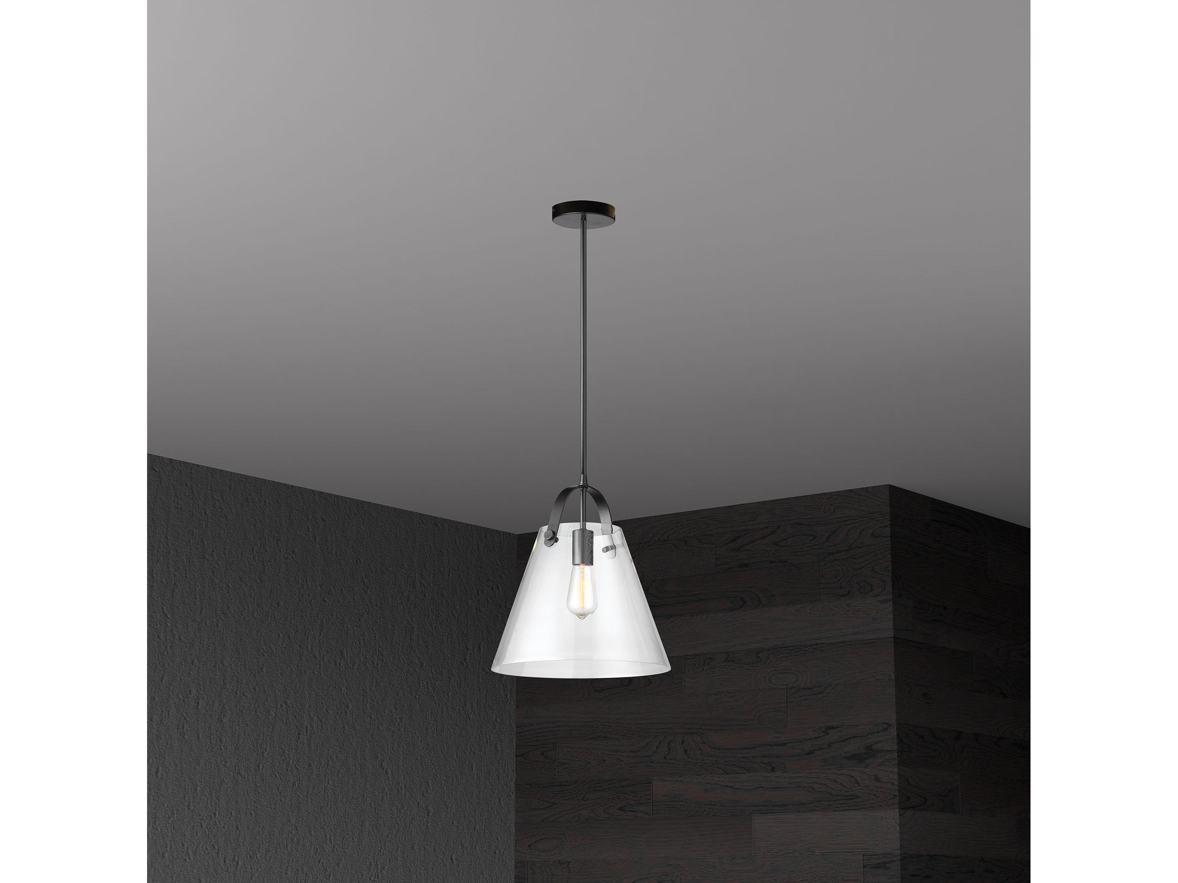 Dainolite Polly 1-Light Matte Black Drum Pendant