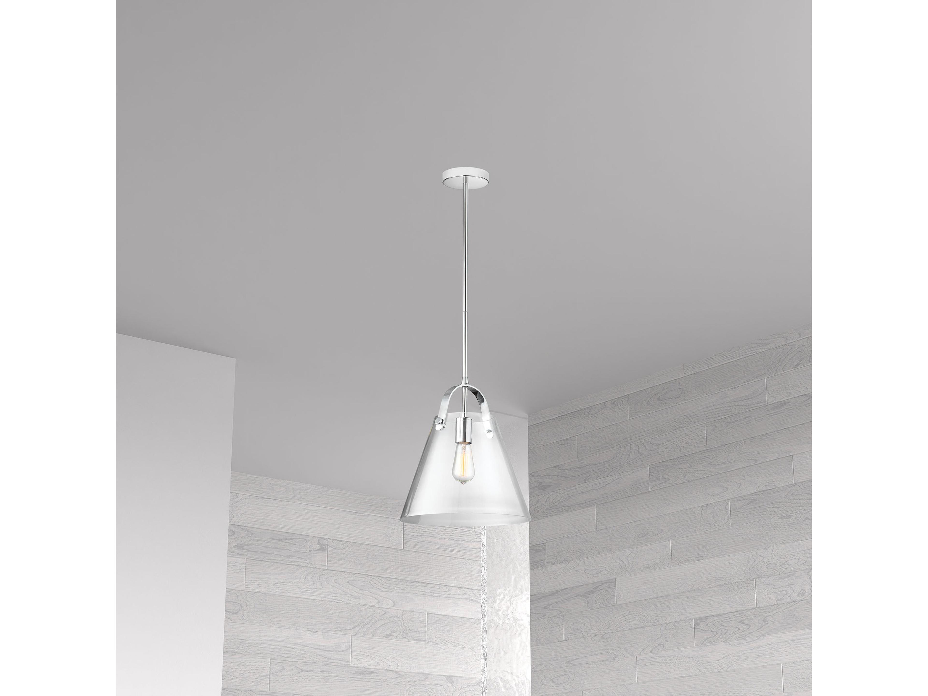 Dainolite Polly 1-Light Polished Chrome Drum Pendant