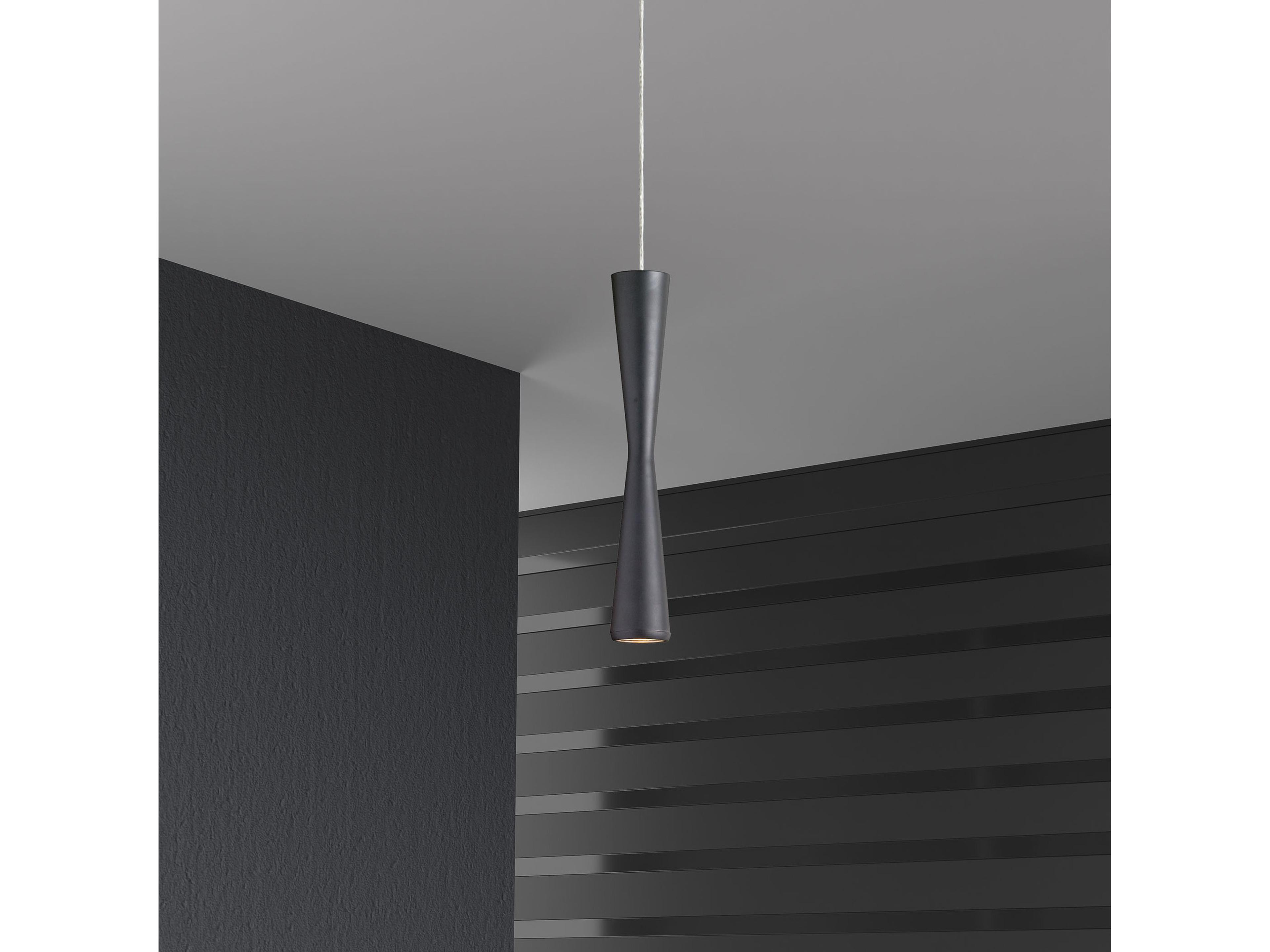 Dainolite Percita 1-Light Matte Black Linear Mini Pendant