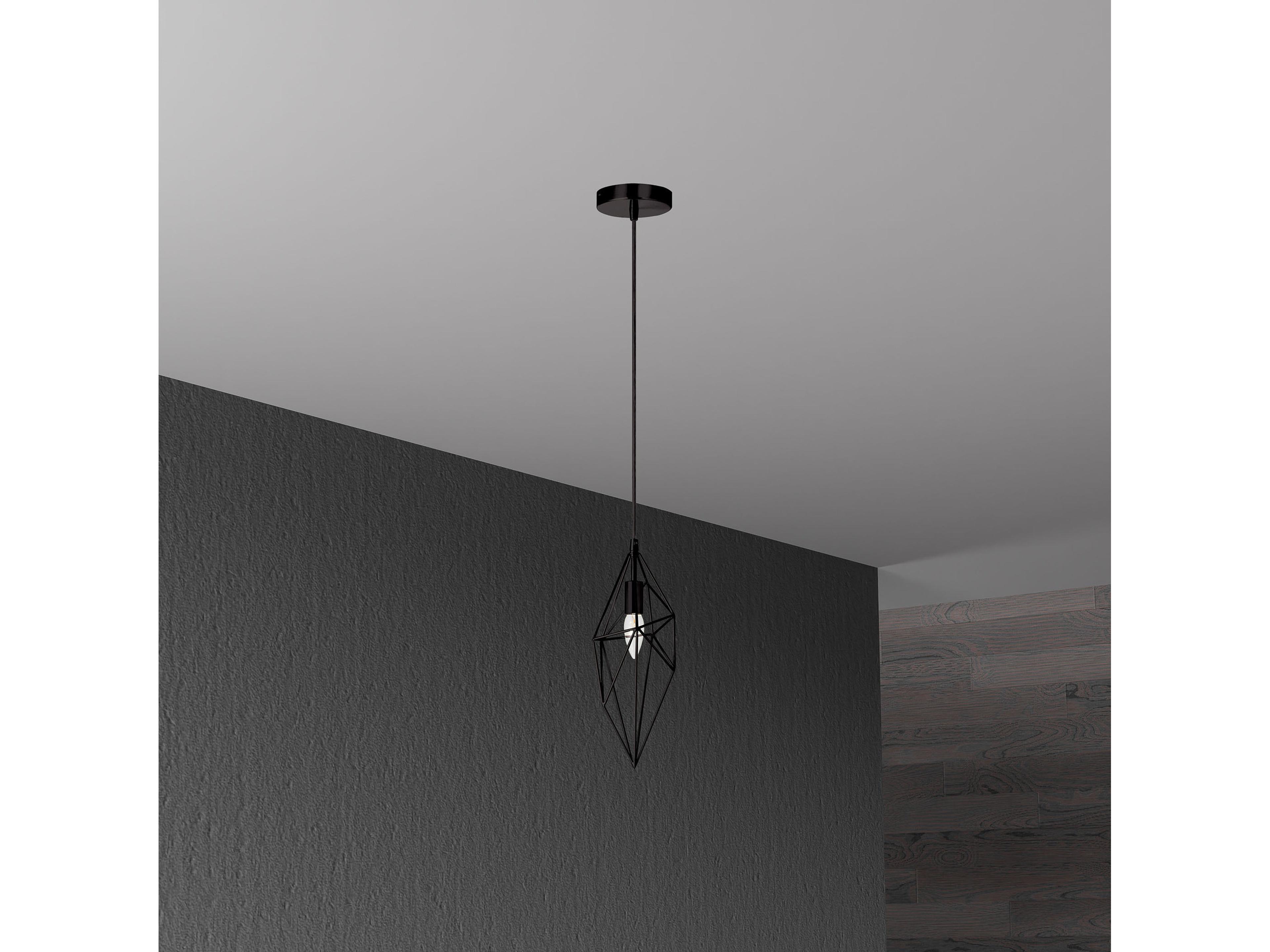 Dainolite Stalactite 1-Light Black Geometric Mini Pendant