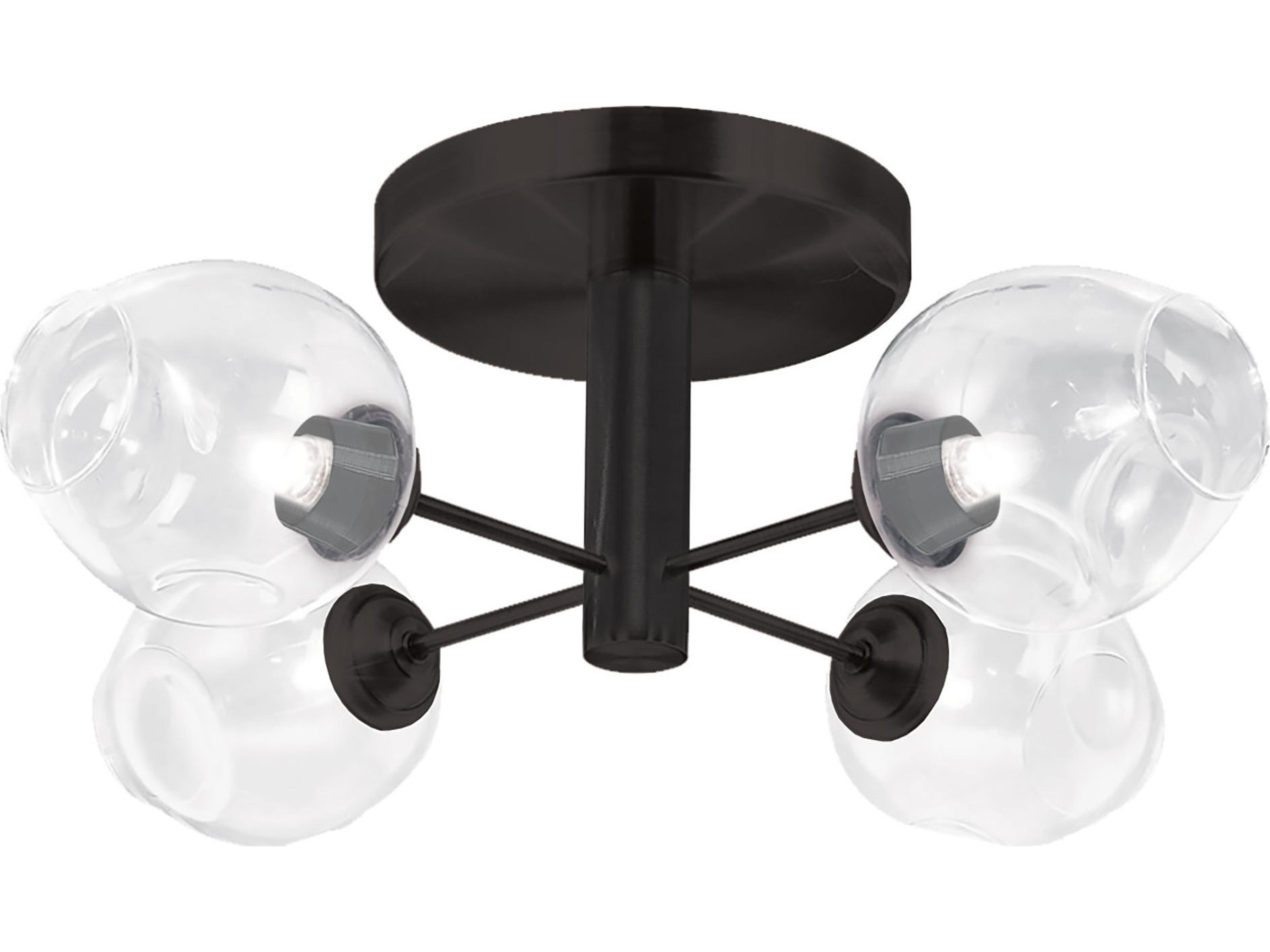 Abii 4-Light Matte Black Semi Flush Mount