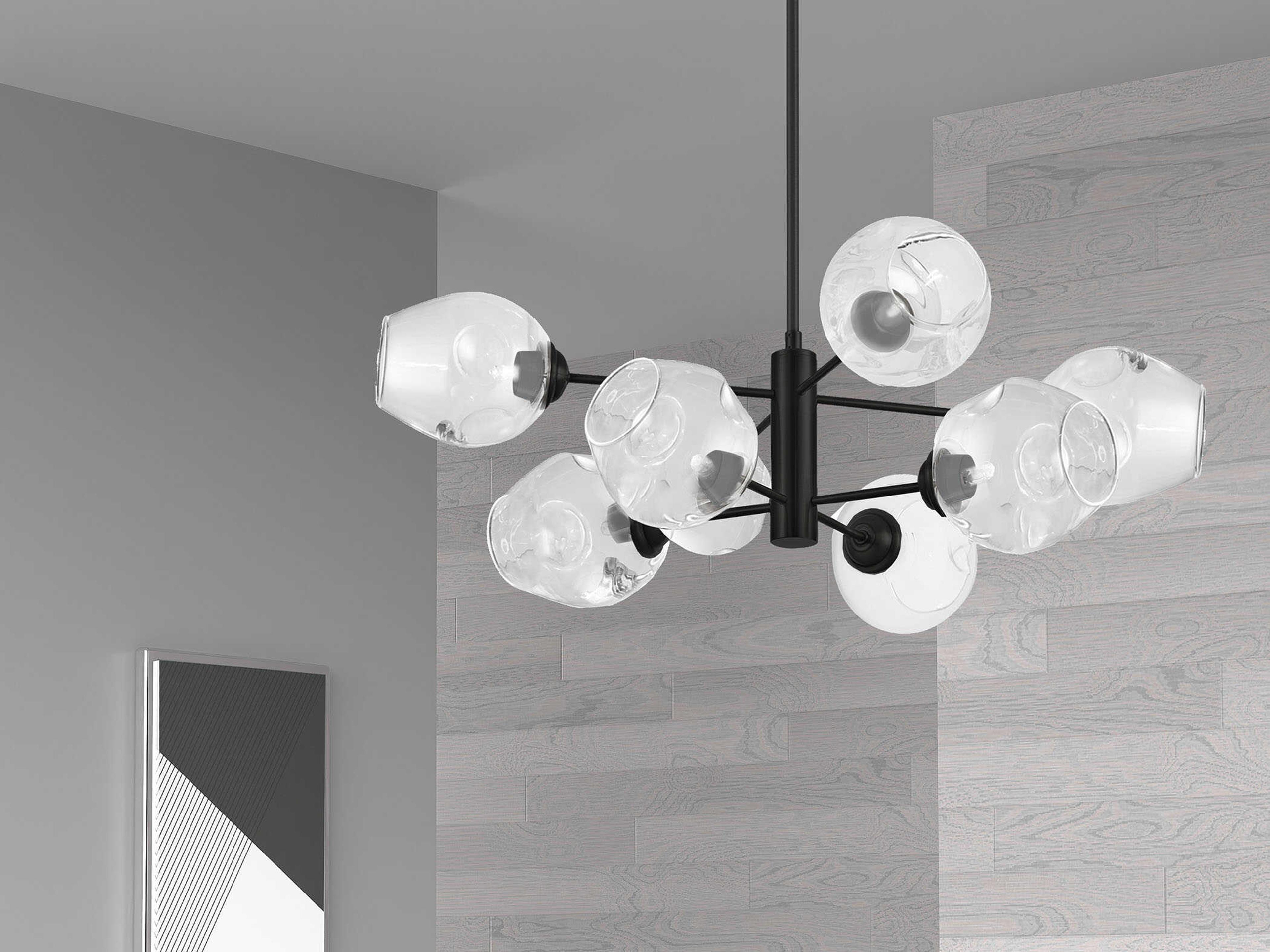 Dainolite Abii 8-Light Matte Black Globe Chandelier