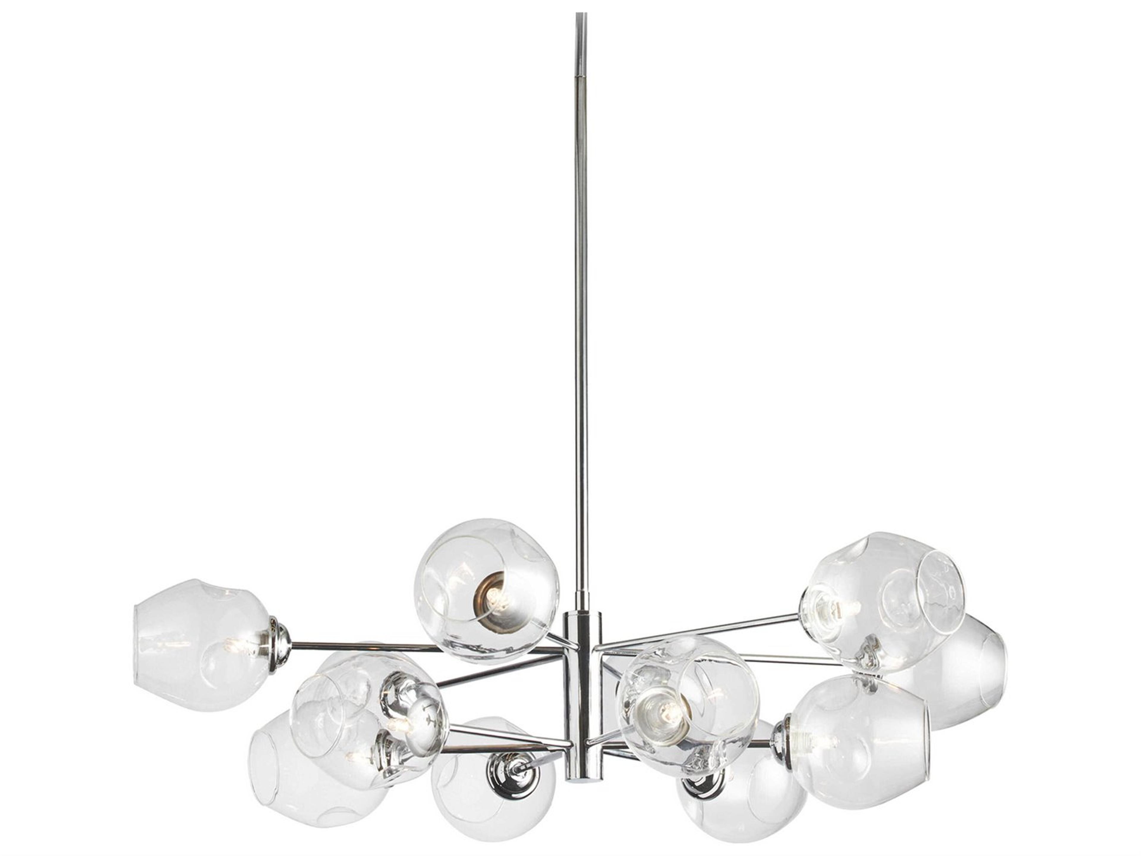 Dainolite Abii 12-Light Polished Chrome Globe Tiered Chandelier