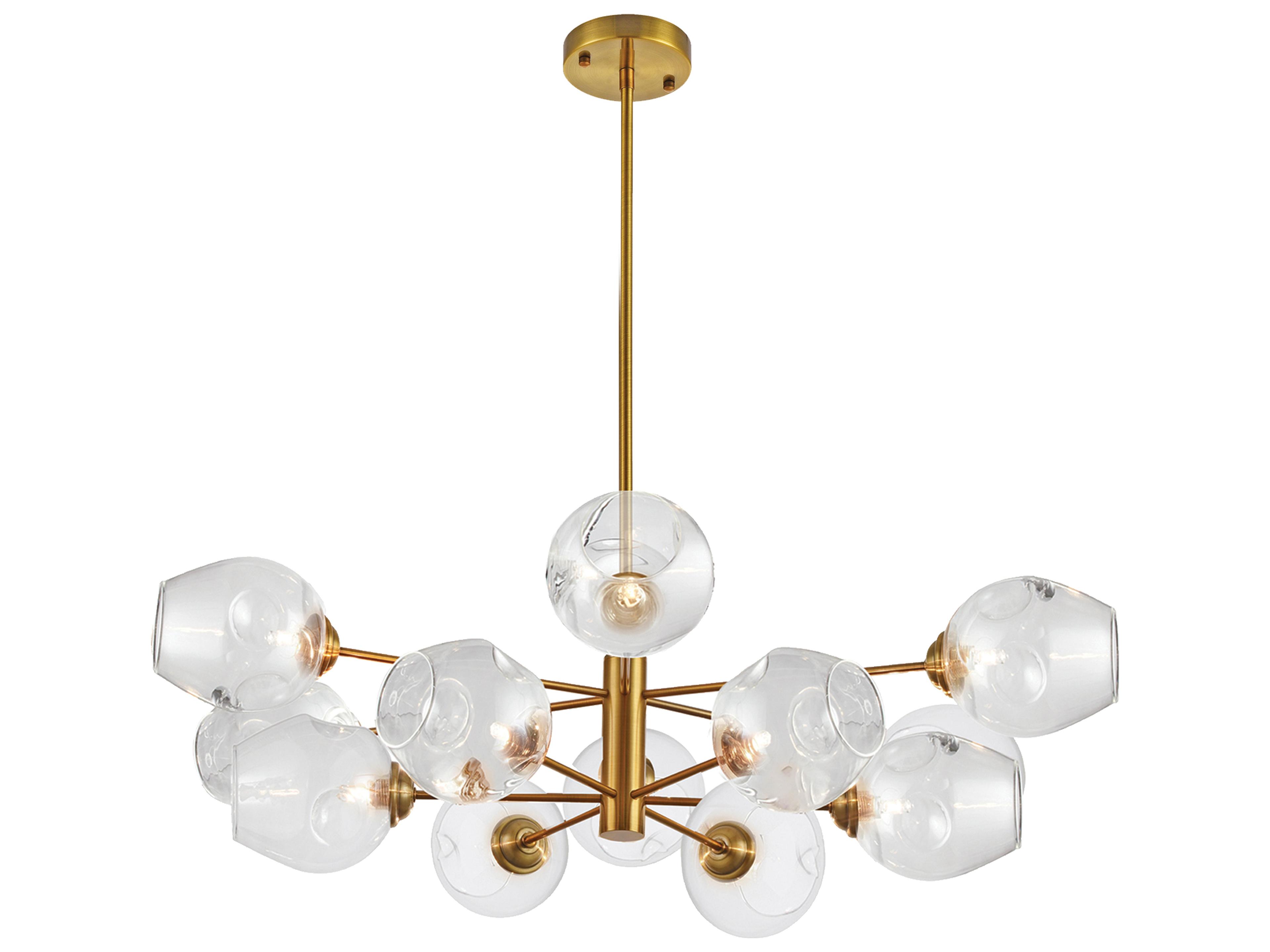 Abii 12-Light Vintage Bronze Globe Tiered Chandelier