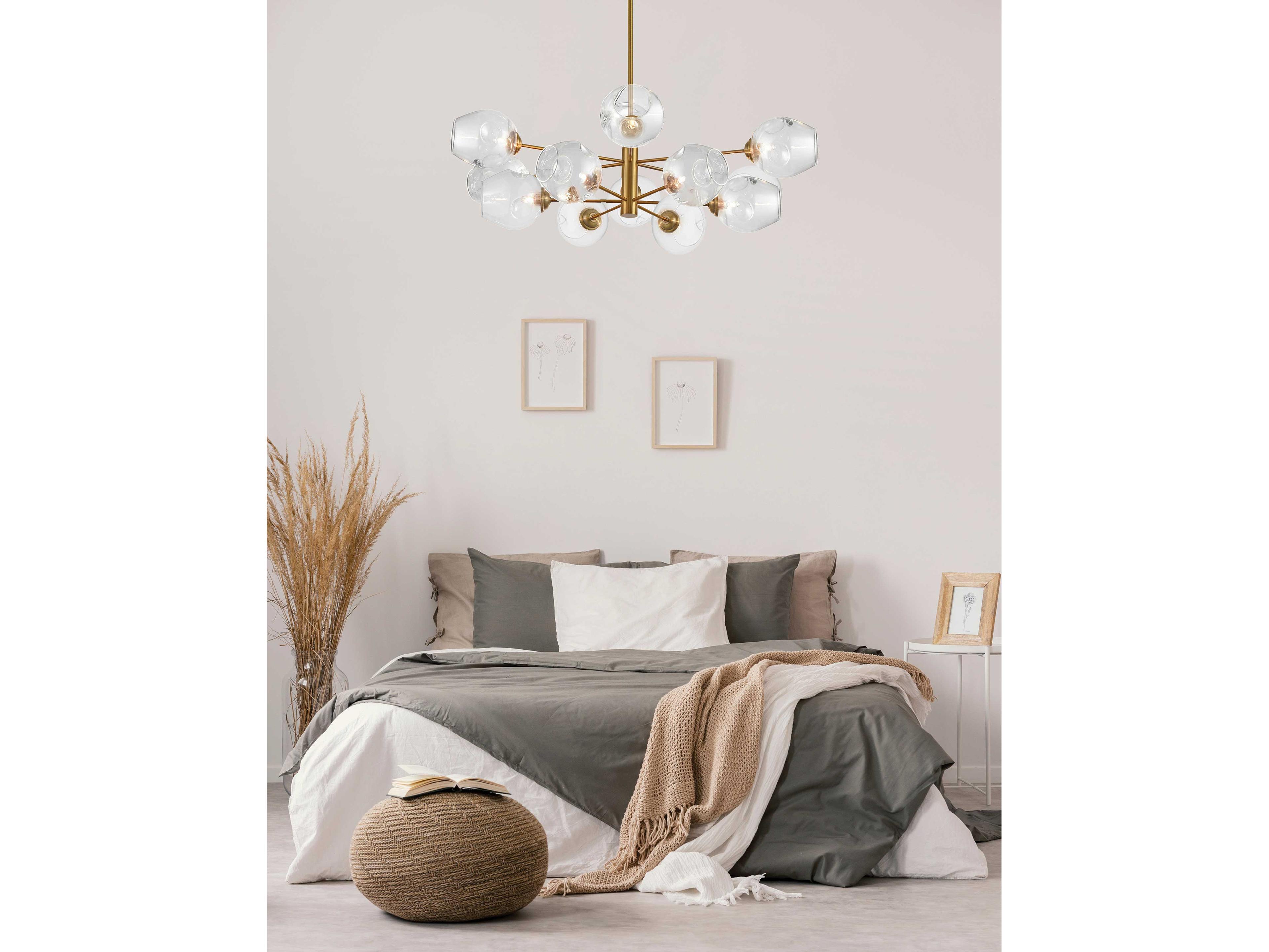 Dainolite Abii 12-Light Vintage Bronze Globe Tiered Chandelier