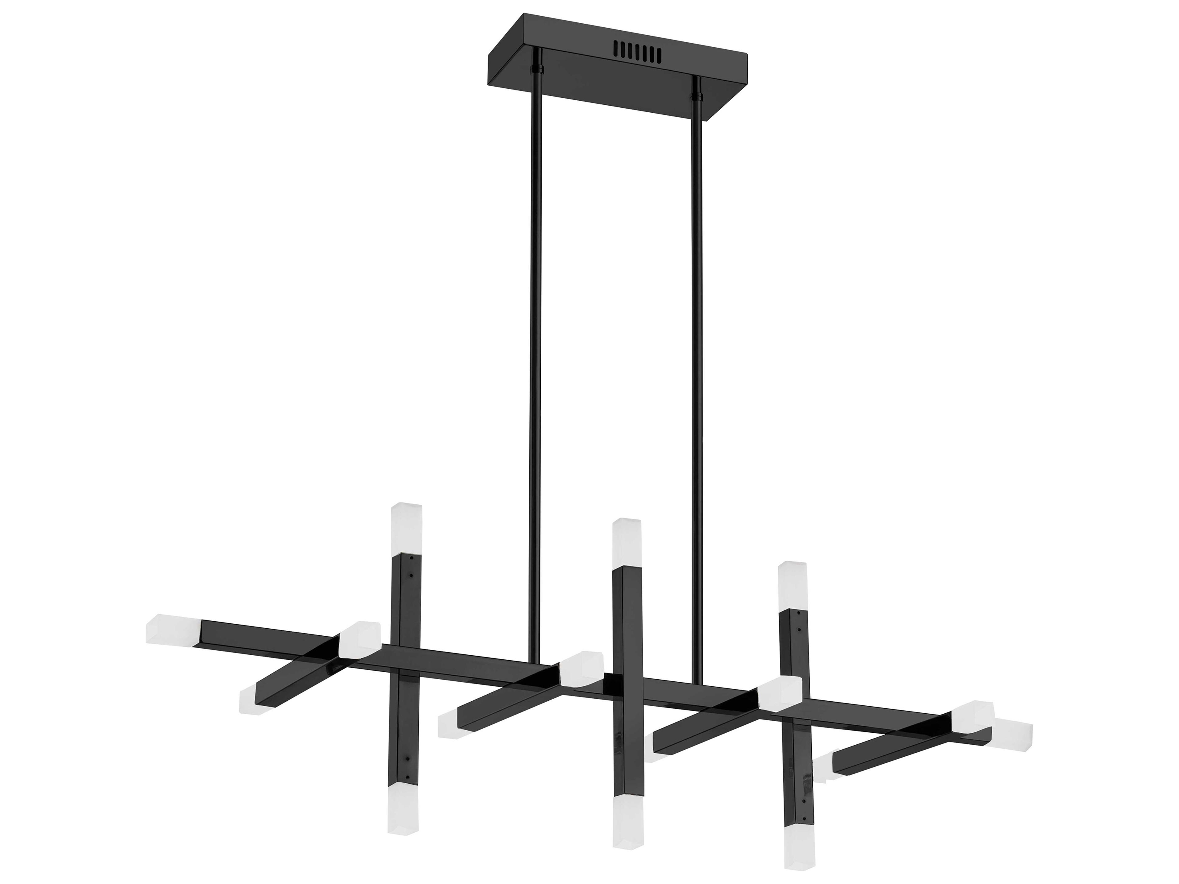 Acasia 16-Light Matte Black Linear Island Pendant