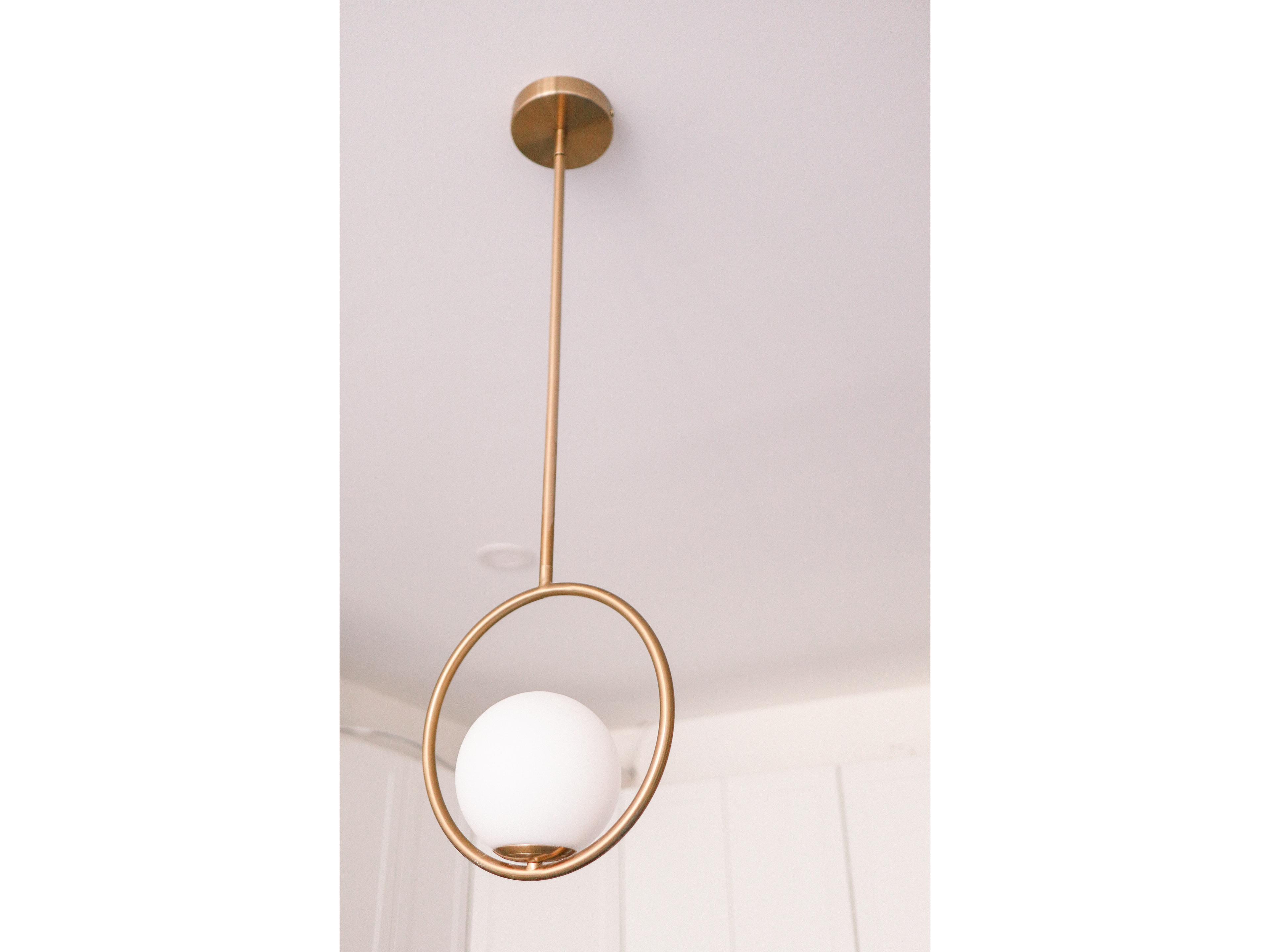 Dainolite Adrienna 1-Light Aged Brass Globe Mini Pendant