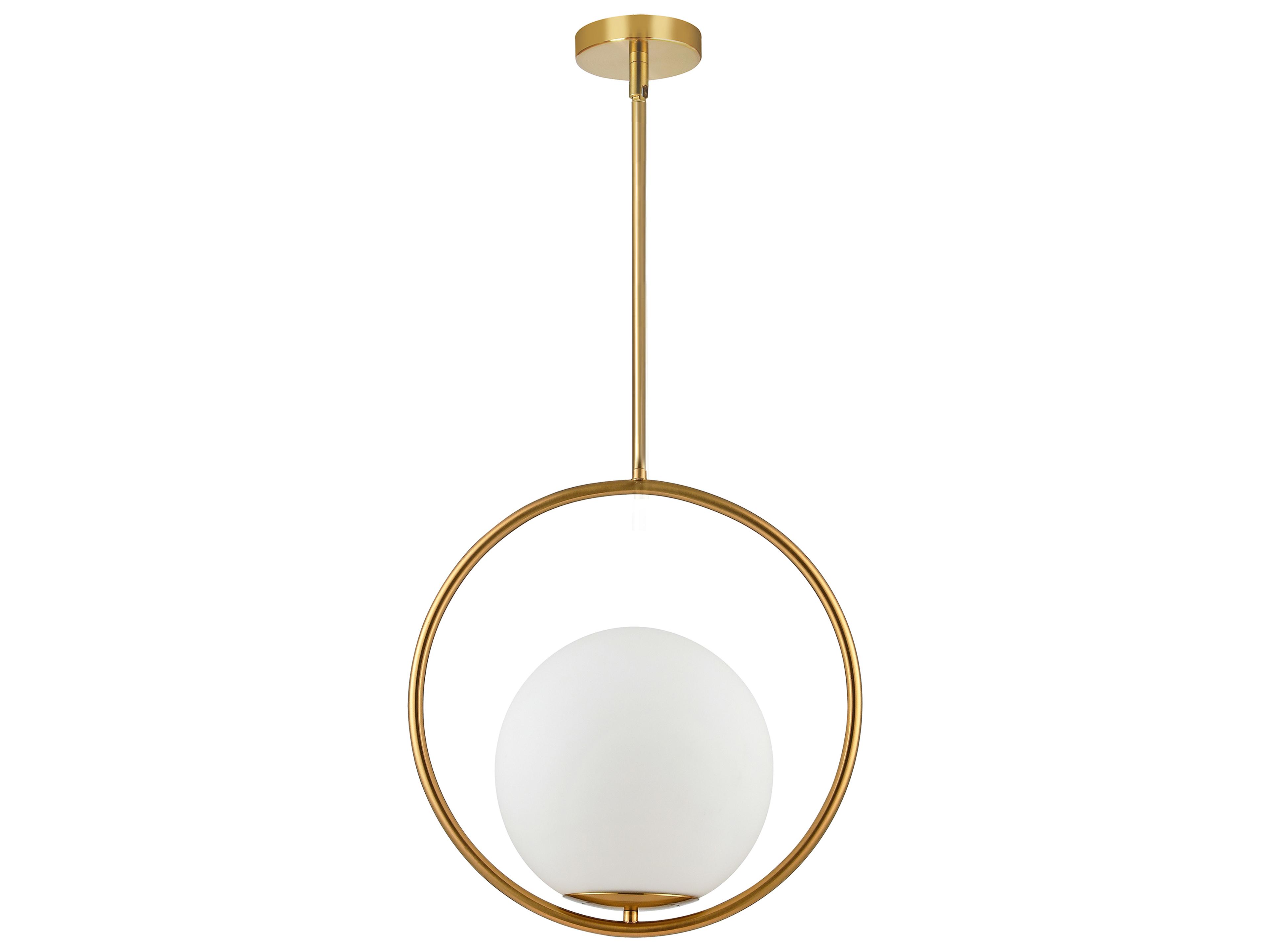 Adrienna 1-Light Aged Brass Globe Pendant