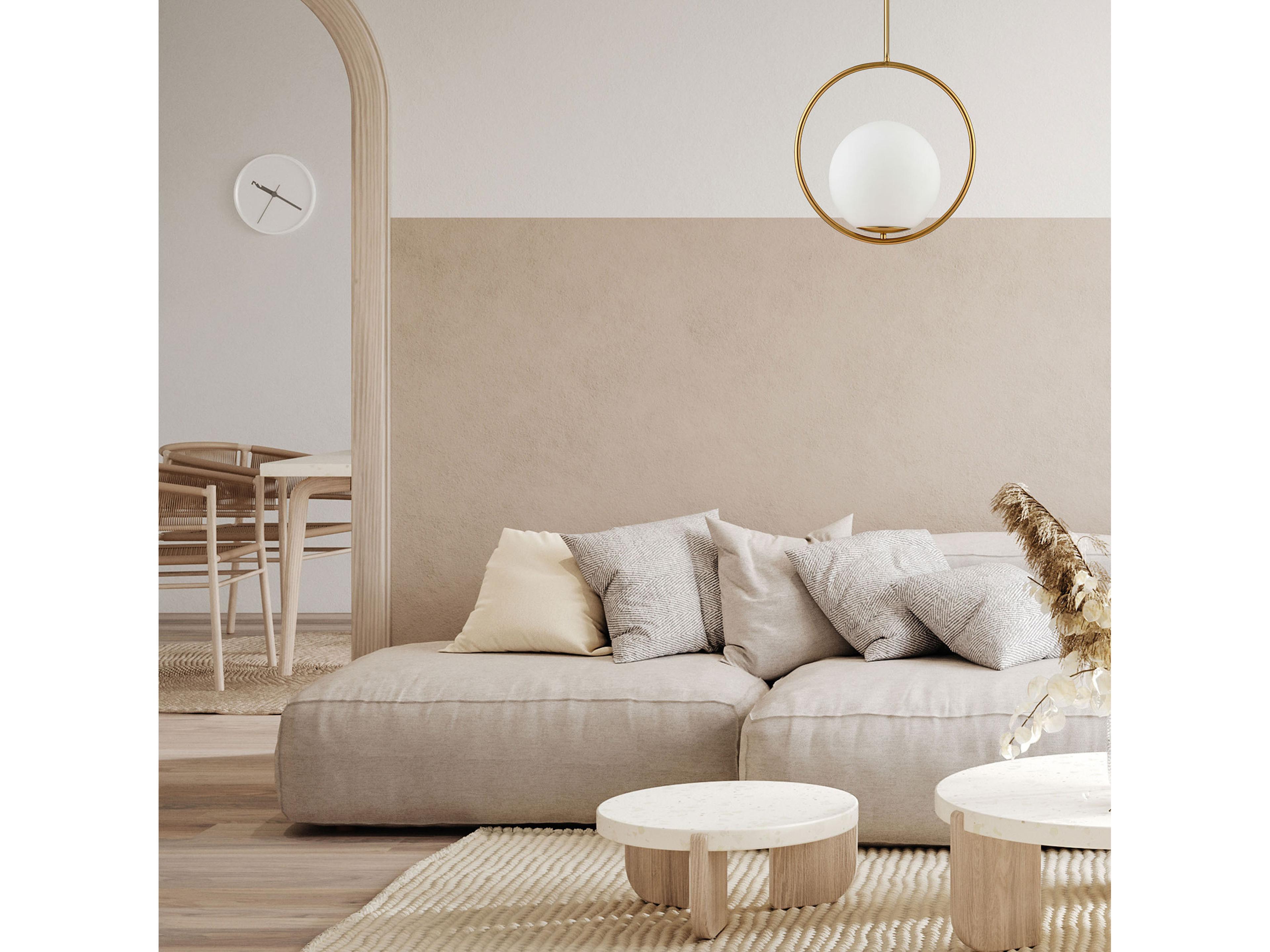 Dainolite Adrienna 1-Light Aged Brass Globe Pendant