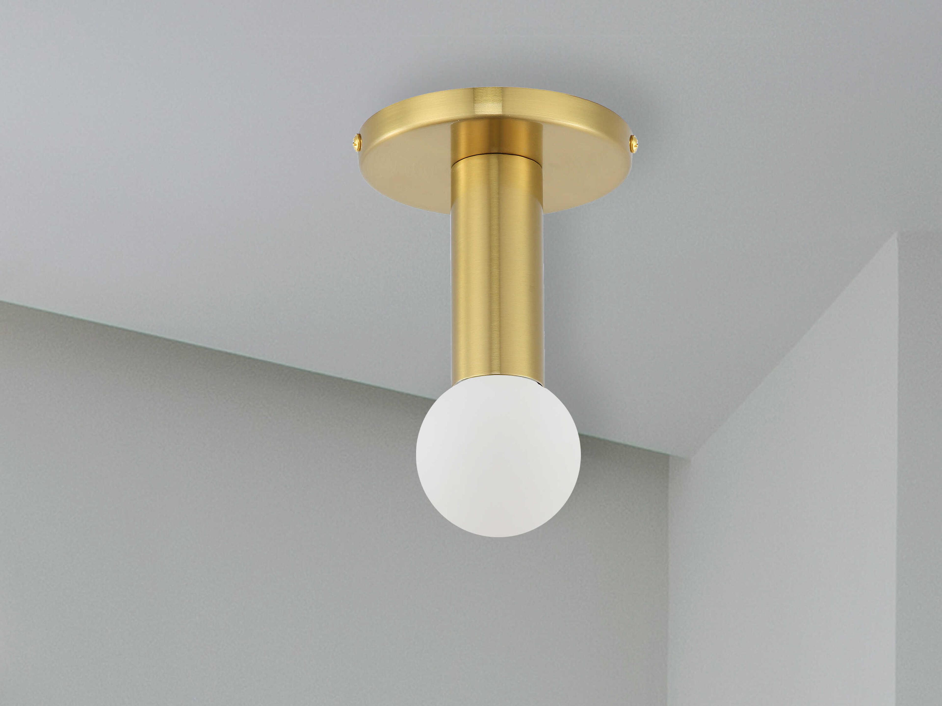 Dainolite Adams 1-Light Aged Brass Flush Mount
