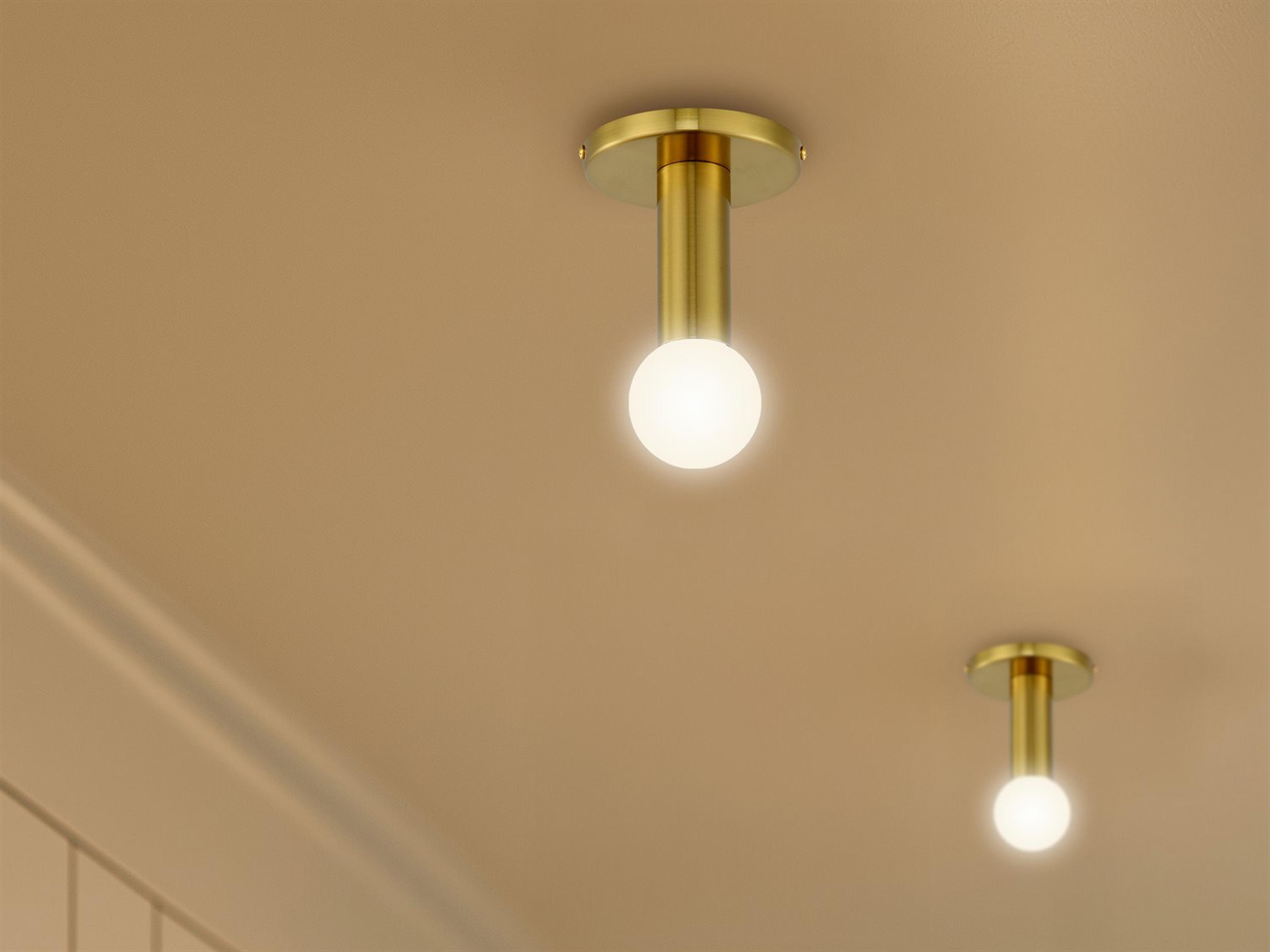 Dainolite Adams 1-Light Aged Brass Flush Mount