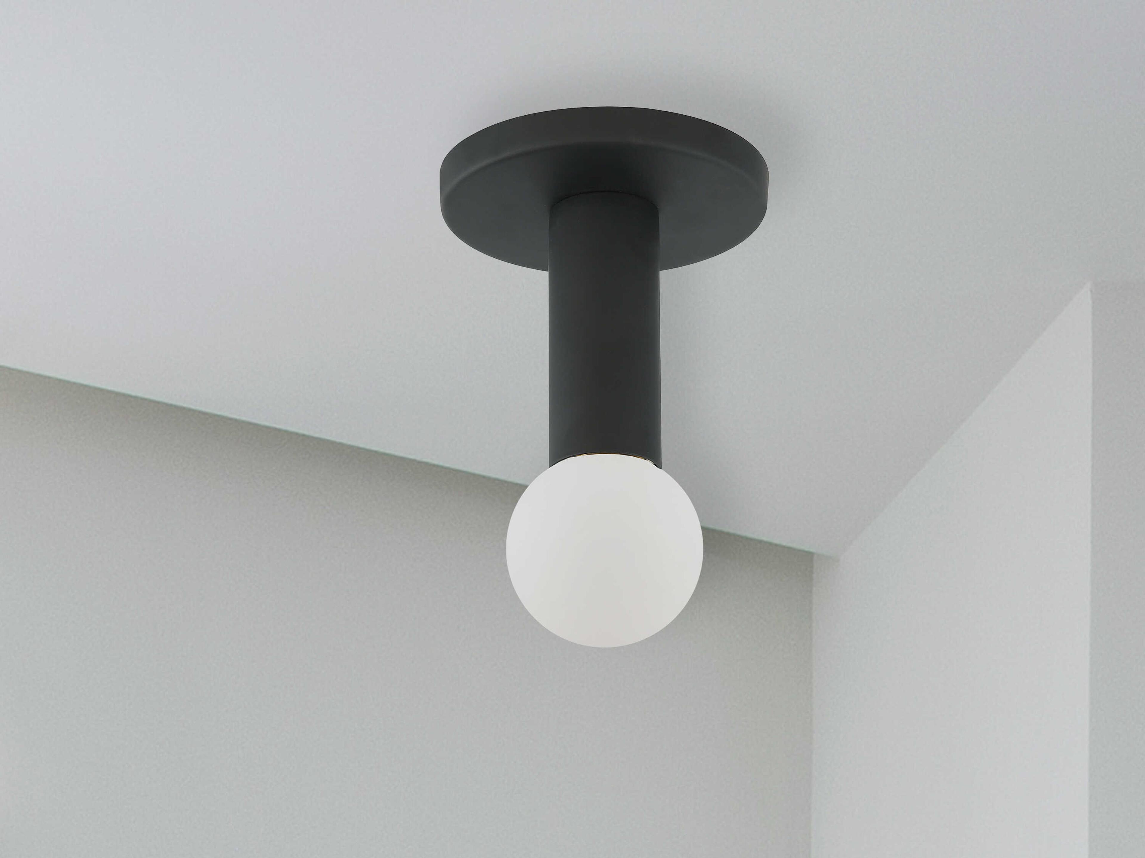 Dainolite Adams 1-Light Matte Black Flush Mount