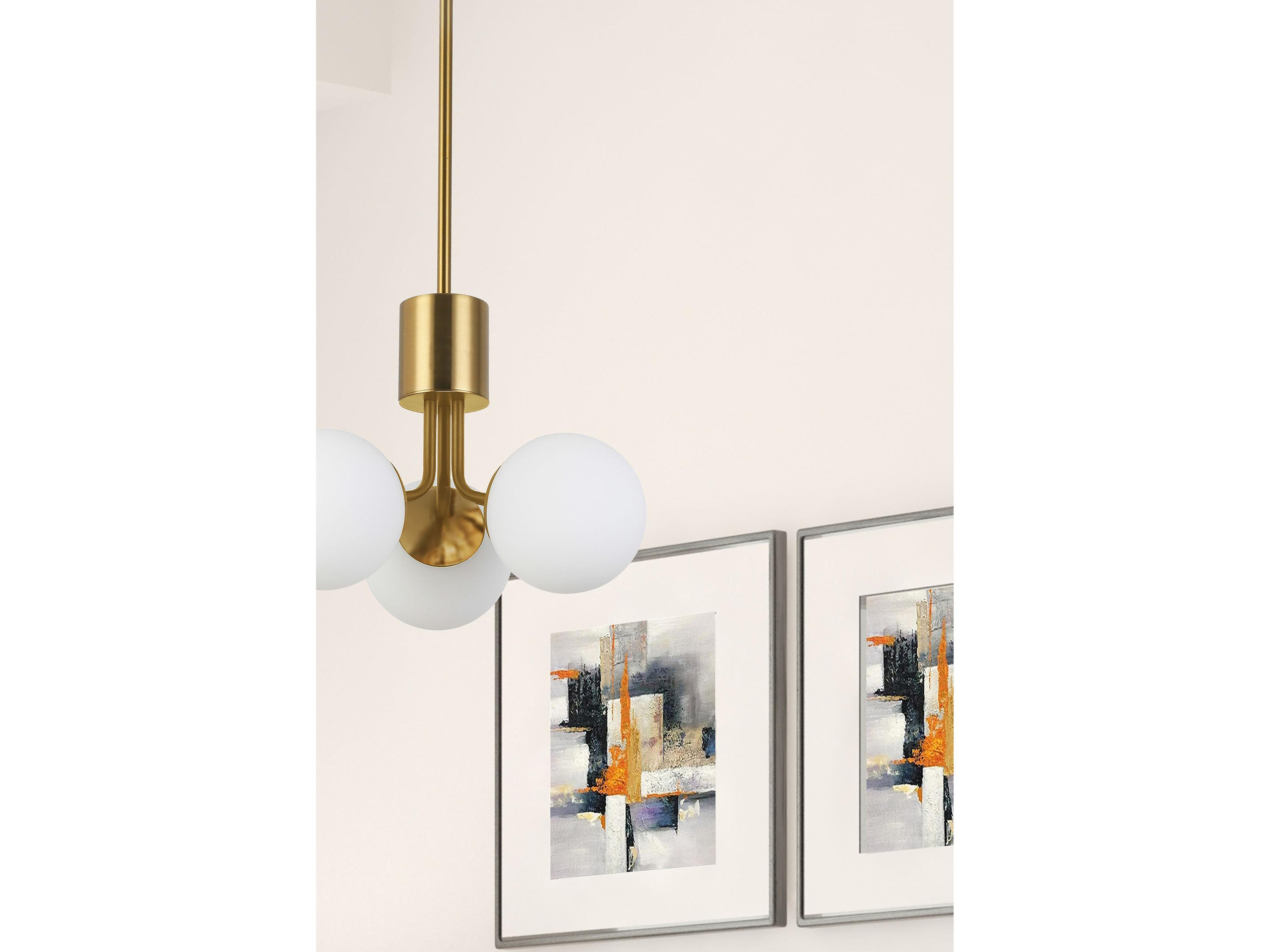 Dainolite Amanda 3-Light Aged Brass Globe Pendant