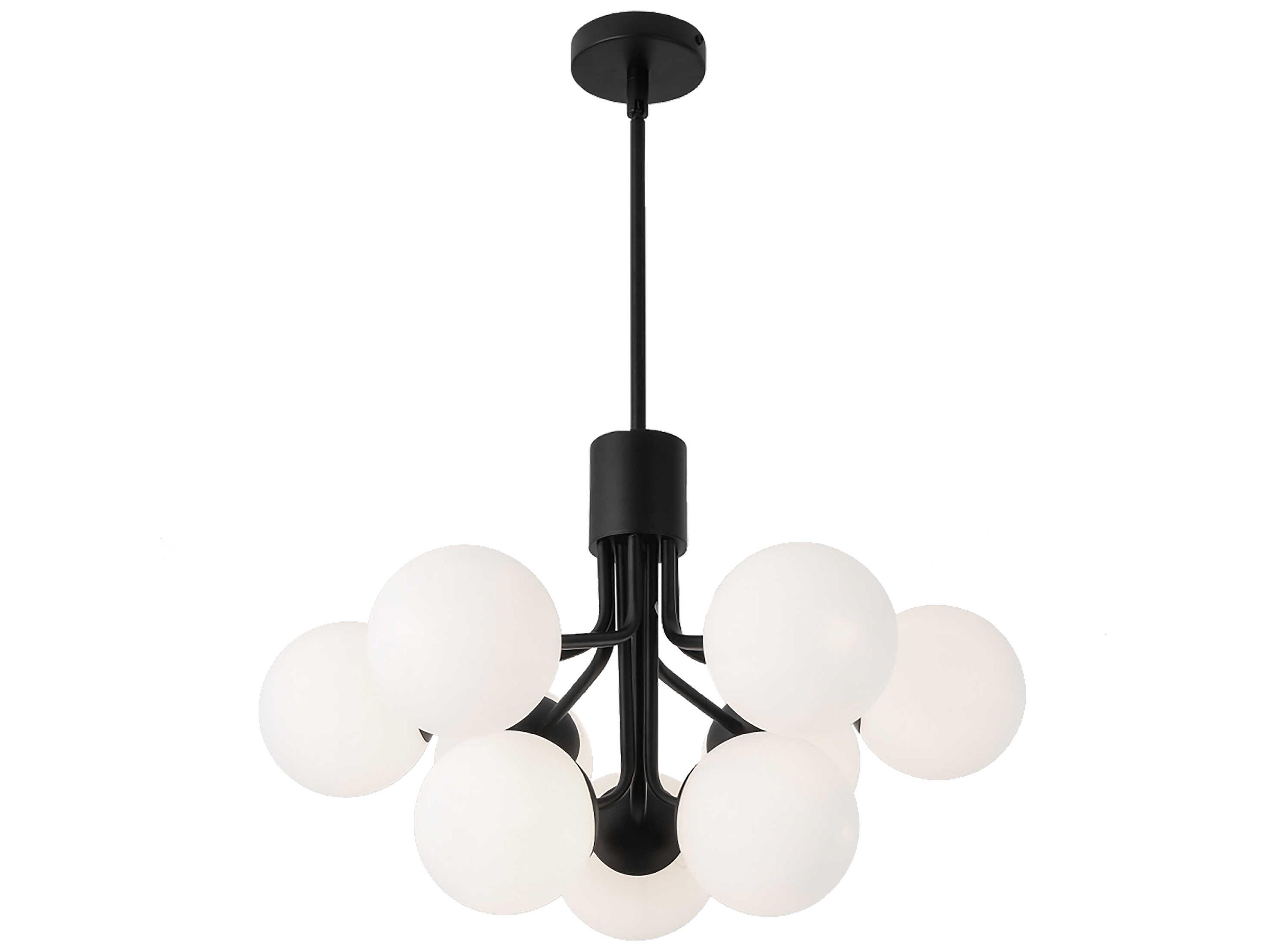 Amanda 9-Light Matte Black Globe Pendant