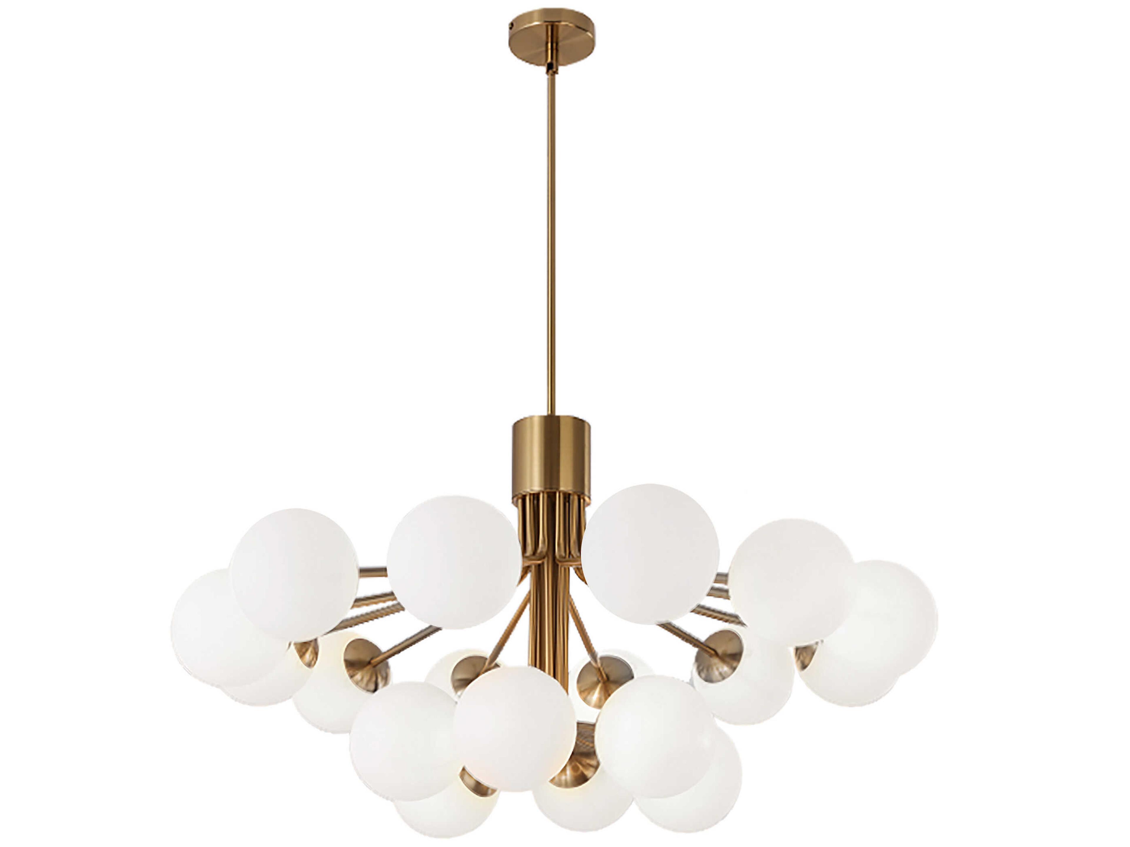 Amanda 18-Light Aged Brass Globe Pendant