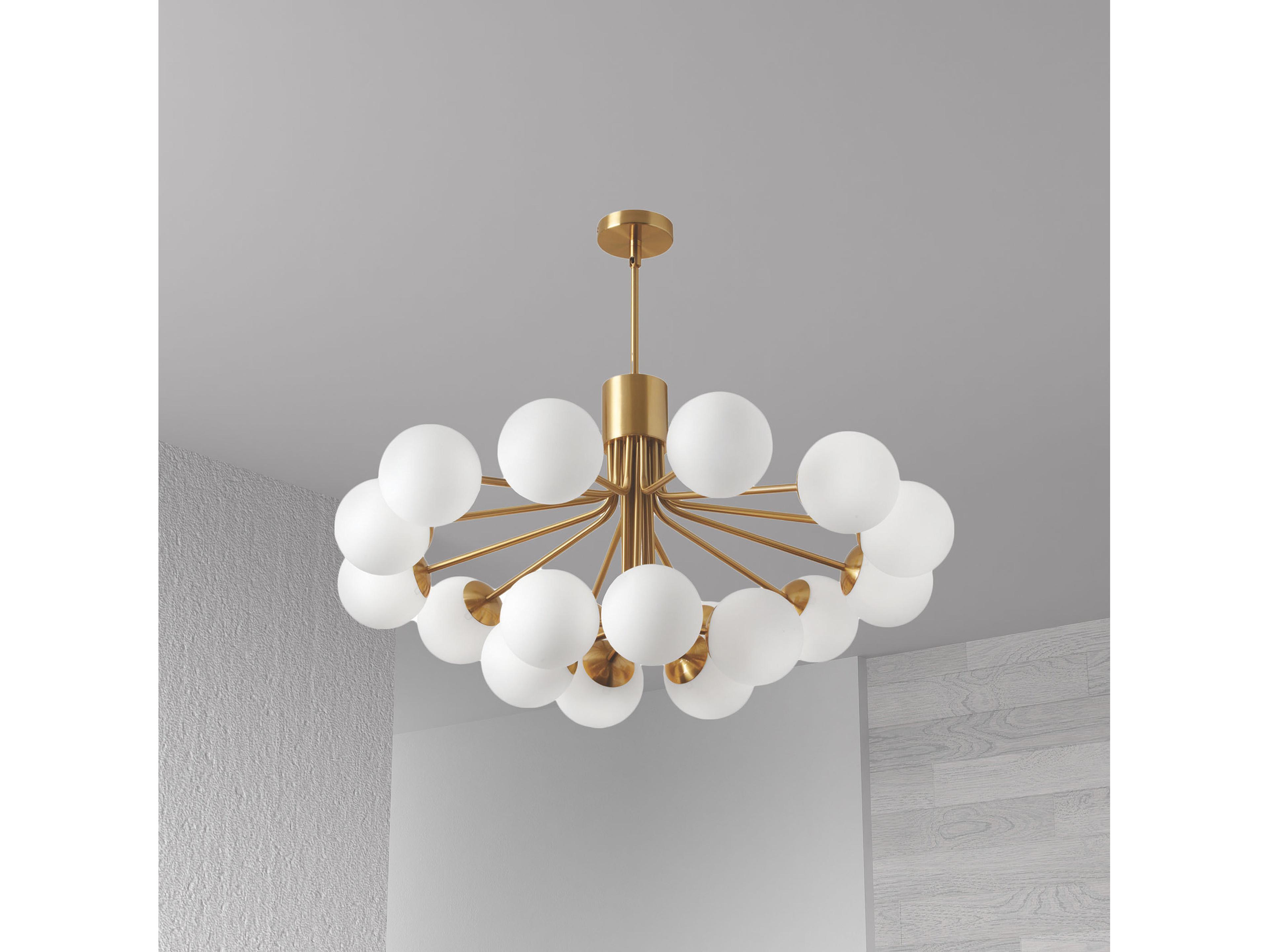 Dainolite Amanda 18-Light Aged Brass Globe Pendant
