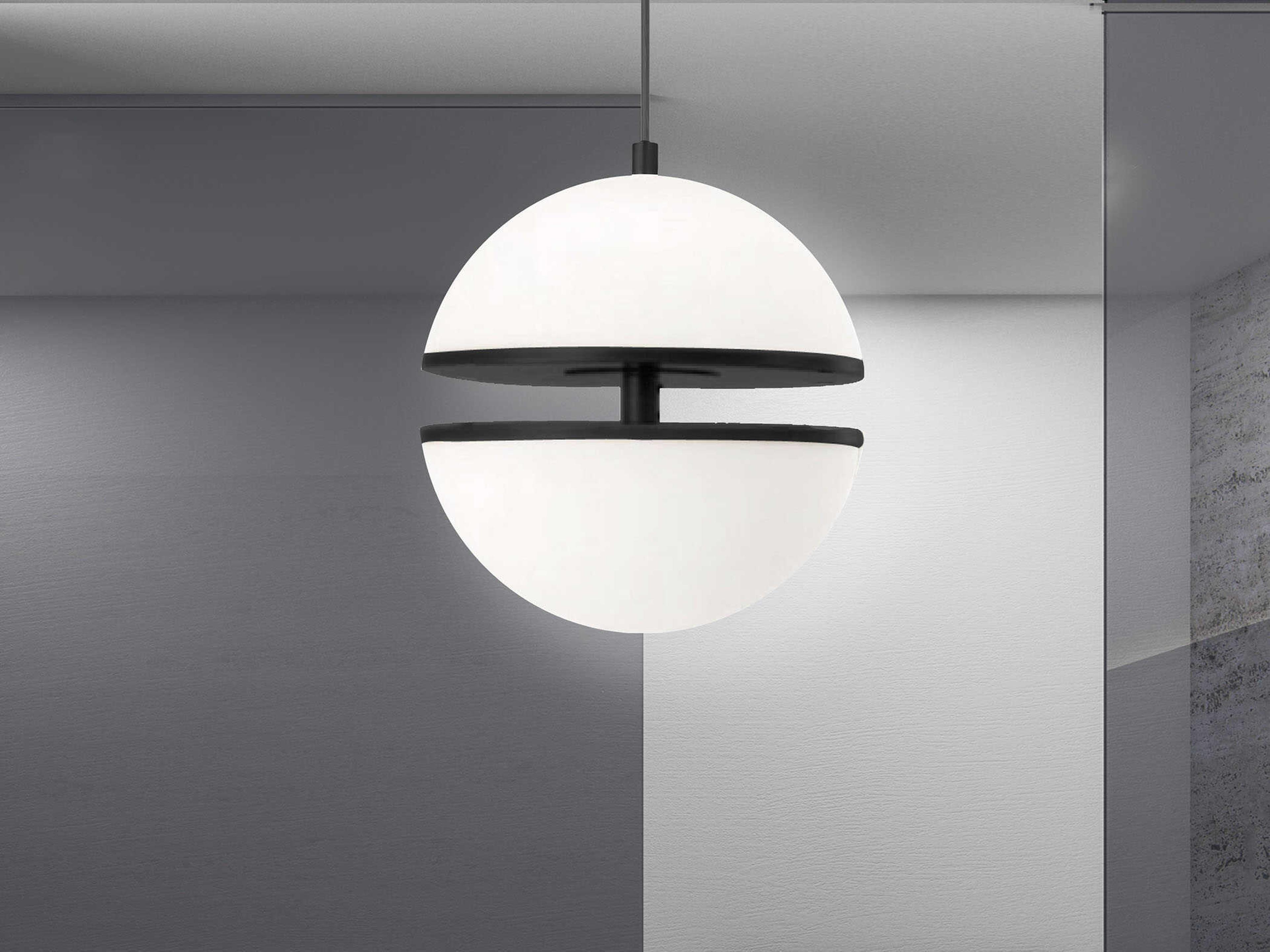 Dainolite Atomic 2-Light Matte Black Globe Mini Pendant