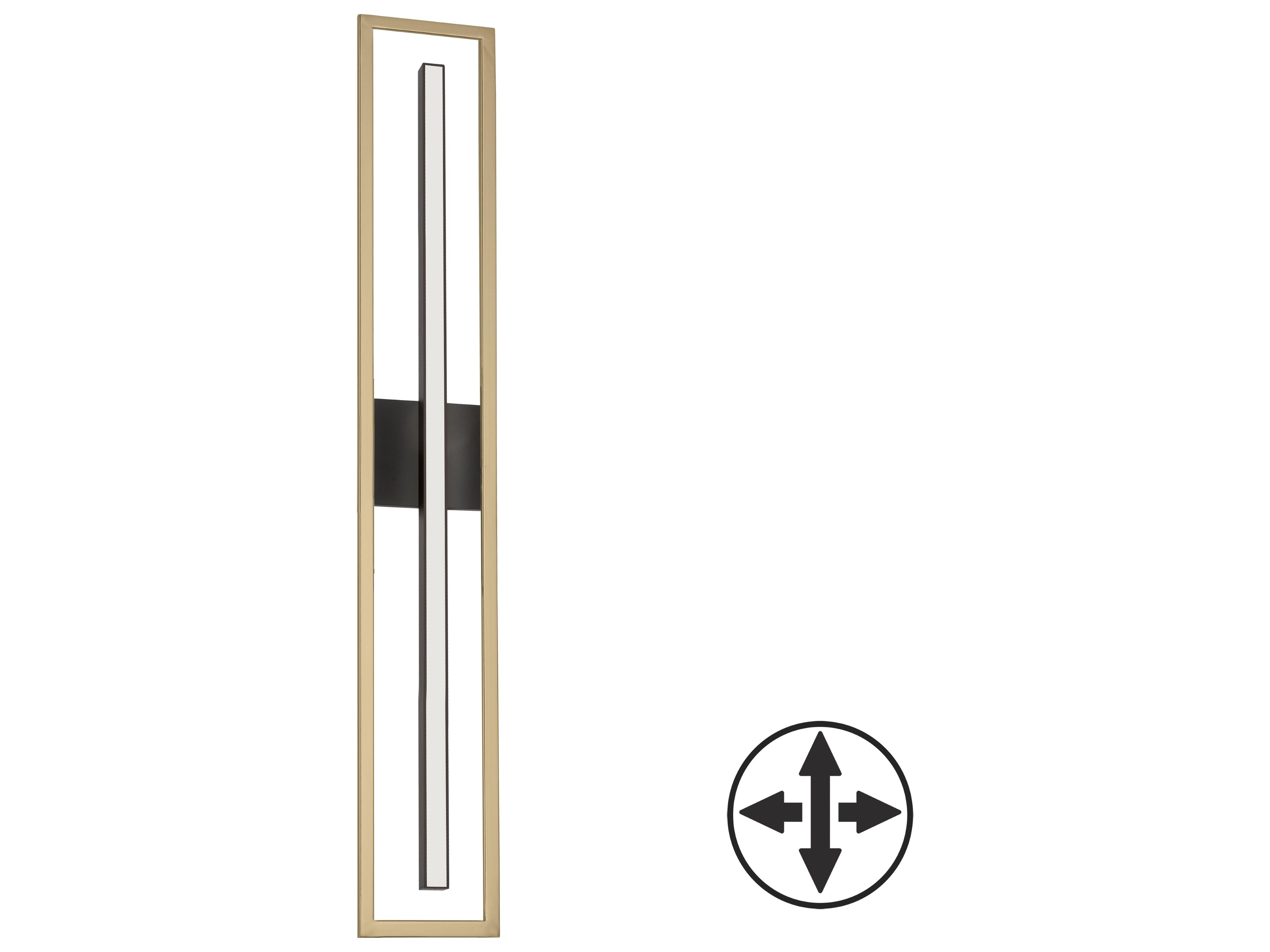 Dainolite Arandel 1-Light Aged Brass & Matte Black Vanity Light