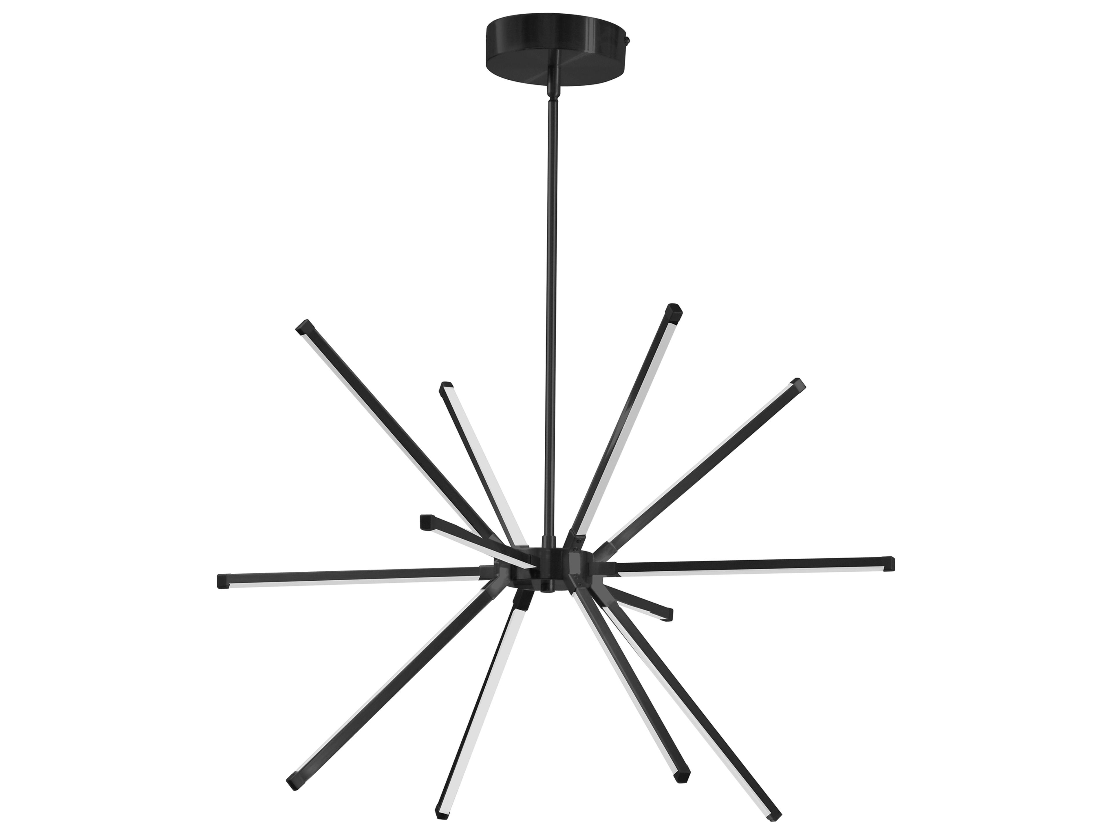 Array 12-Light Matte Black Sputnik Chandelier