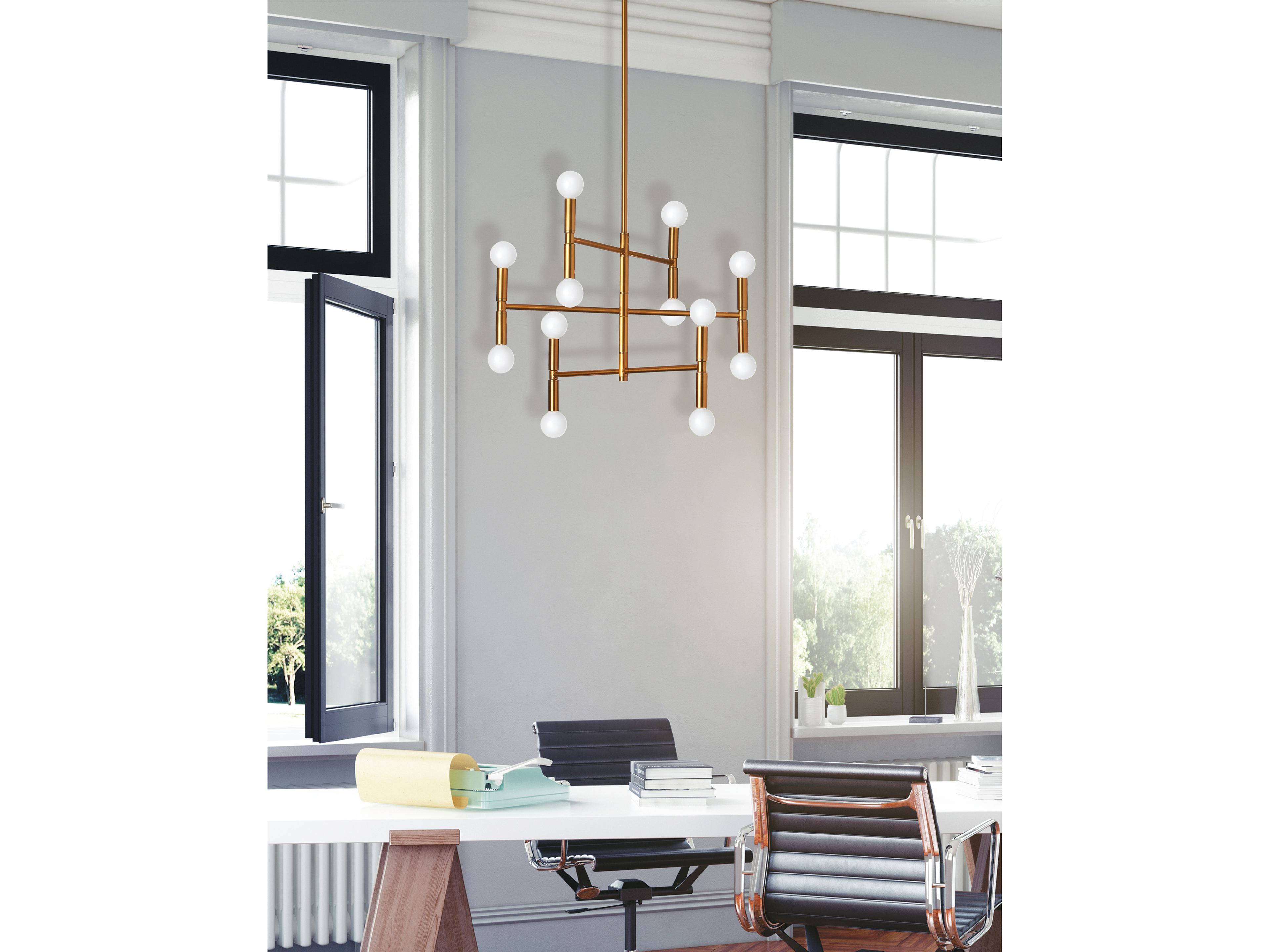 Dainolite Ava 12-Light Vintage Bronze Linear Tiered Chandelier